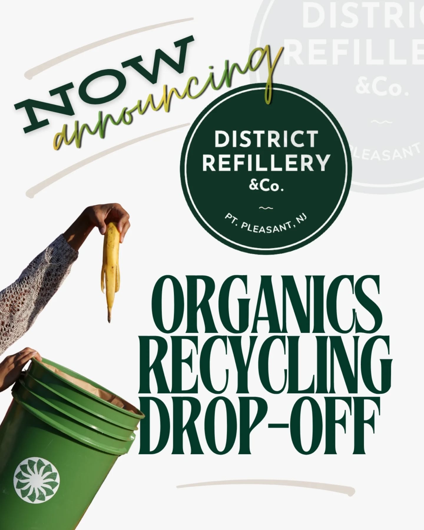 We're so excited to officially announce our new @unwastemovement x @districtrefillery Organics Recycling Drop-off Program! You can now choose to "drop" while you shop for refillable, sustainable goods at this beautiful shop.
📍 3003 NJ-88, Point Pleasant, NJ 08742
♻️ Bucket swaps can be made during store off hours!
💲 Subscriptions run at $25 every 4 weeks
💸 Drop-off subscribers receive 10% off all in-store products!
Please see above for additional details on the service.
Stay tuned for more announcements with District Refillery on how you can minimize even MORE waste at home 😜!