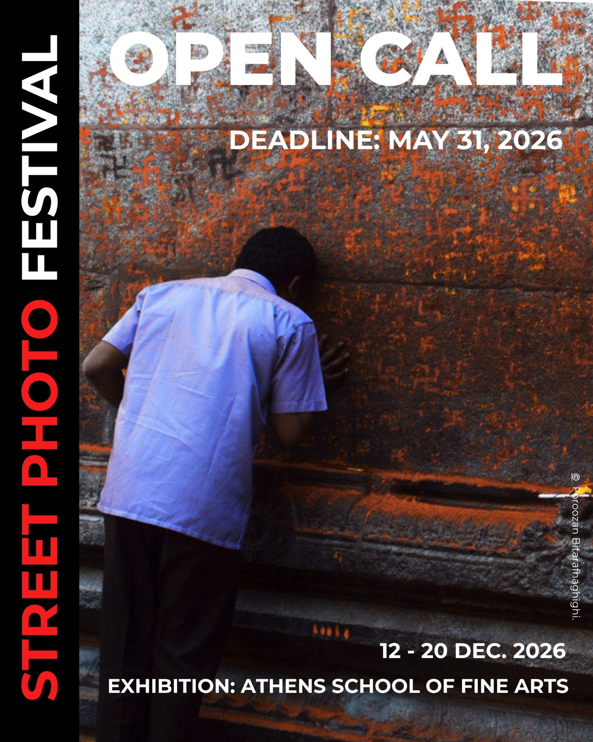 OPEN CALL ➡️ @streetphotofestival
•
OPEN CALL ΑΝΟΙΧΤΗ ΠΡΟΣΚΛΗΣΗ
For English scroll down
Δεν ψάχνουμε απλώς φωτογραφίες.
Ψάχνουμε βλέμματα που δεν προσπερνούν τον δρόμο.
Το Street Photo Festival δέχεται συμμετοχές για το 2ο Street Photo Festival — και φέρνει τη φωτογραφία δρόμου ξανά εκεί που ανήκει:
στην Ανωτάτη Σχολή Καλών Τεχνών (ΑΣΚΤ), στην Αθήνα (12-20/12/2026).
Εκεί όπου η στιγμή γίνεται εικόνα με βάρος.
- Υποβολή έως 3 φωτογραφιών
- Μεγάλη Διεθνής έκθεση στην ΑΣΚΤ
- Χρηματικά βραβεία 900 ευρώ για τις κορυφαίες συμμετοχές
Αν ο δρόμος είναι το κάδρο σου, αυτή είναι η στιγμή σου.
EN
We’re not just looking for photos.
We’re looking for eyes that don’t ignore the street.
Street Photo Festival is now accepting submissions for the 2nd Street Photo Festival — bringing street photography where it belongs:
at the Athens School of Fine Arts (ASFA), in Athens.
Where a moment becomes something that matters.
- Submit up to 3 photos
- International exhibition at ASFA
- Cash prizes €900 for selected winners
If the street is your frame, this is your moment.
link in bio.
https://streetphotofestival.gr