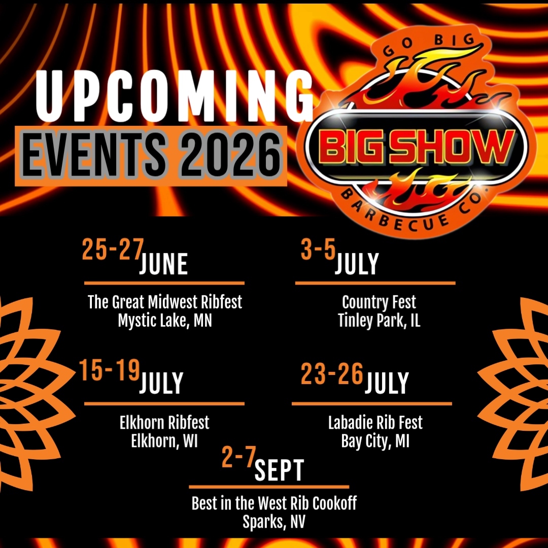 THE 2026 SUMMER TOUR IS ON!
We’re loading up the pits, firing up the smoke, and bringing BIG Kansas City flavor across the country. From the Midwest to the West Coast… it’s about to get loud, smoky, and seriously delicious.
Come find us, grab some BBQ, and see why Big Show BBQ brings BIG flavor and BIG wins every stop of the way.
Let’s make this summer one to remember.
#BigShowBBQ #BBQTour #RibfestSeason #KansasCityBBQ #SmokeShow