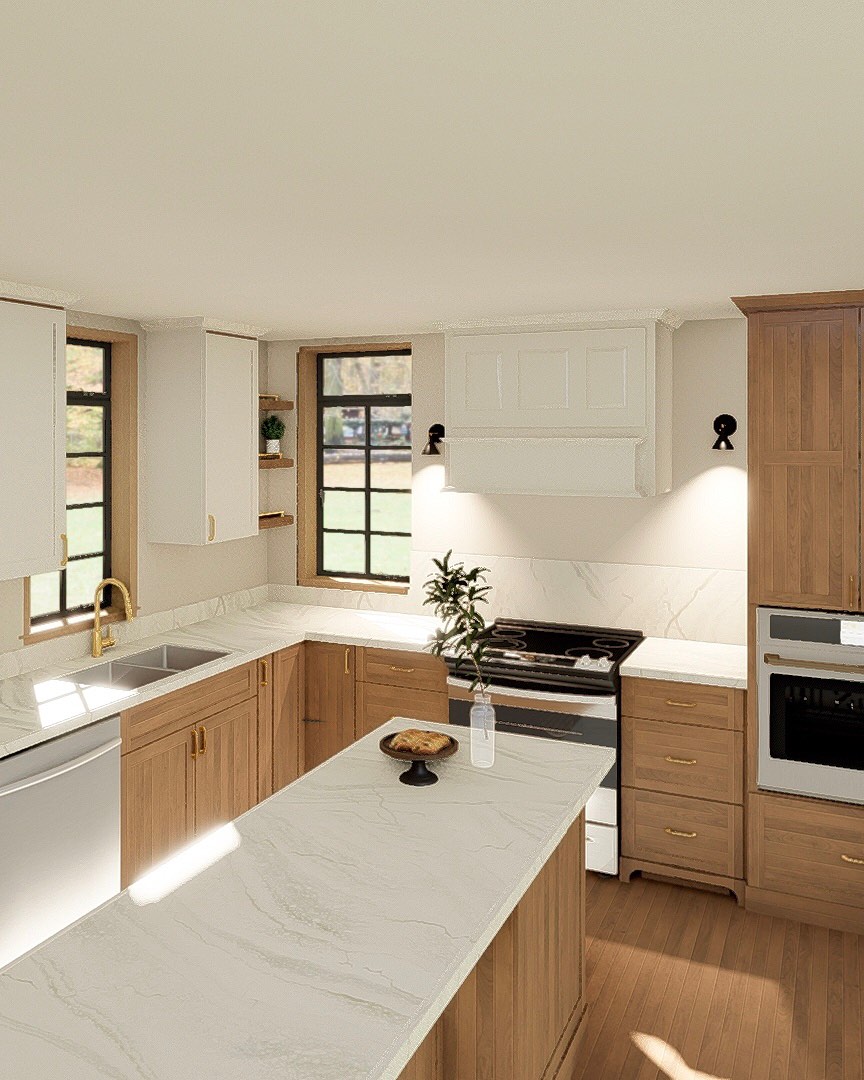 I haven’t shared on here in a little while!
Since getting back from vacation, I’ve been diving into some exciting new projects- and recently started working with a new 3D software that’s been a total game changer. The renderings are incredible- and I’m feeling more inspired than ever to create beautiful designs for you guys. ❤️
How gorgeous is this kitchen, what is your favorite detail?