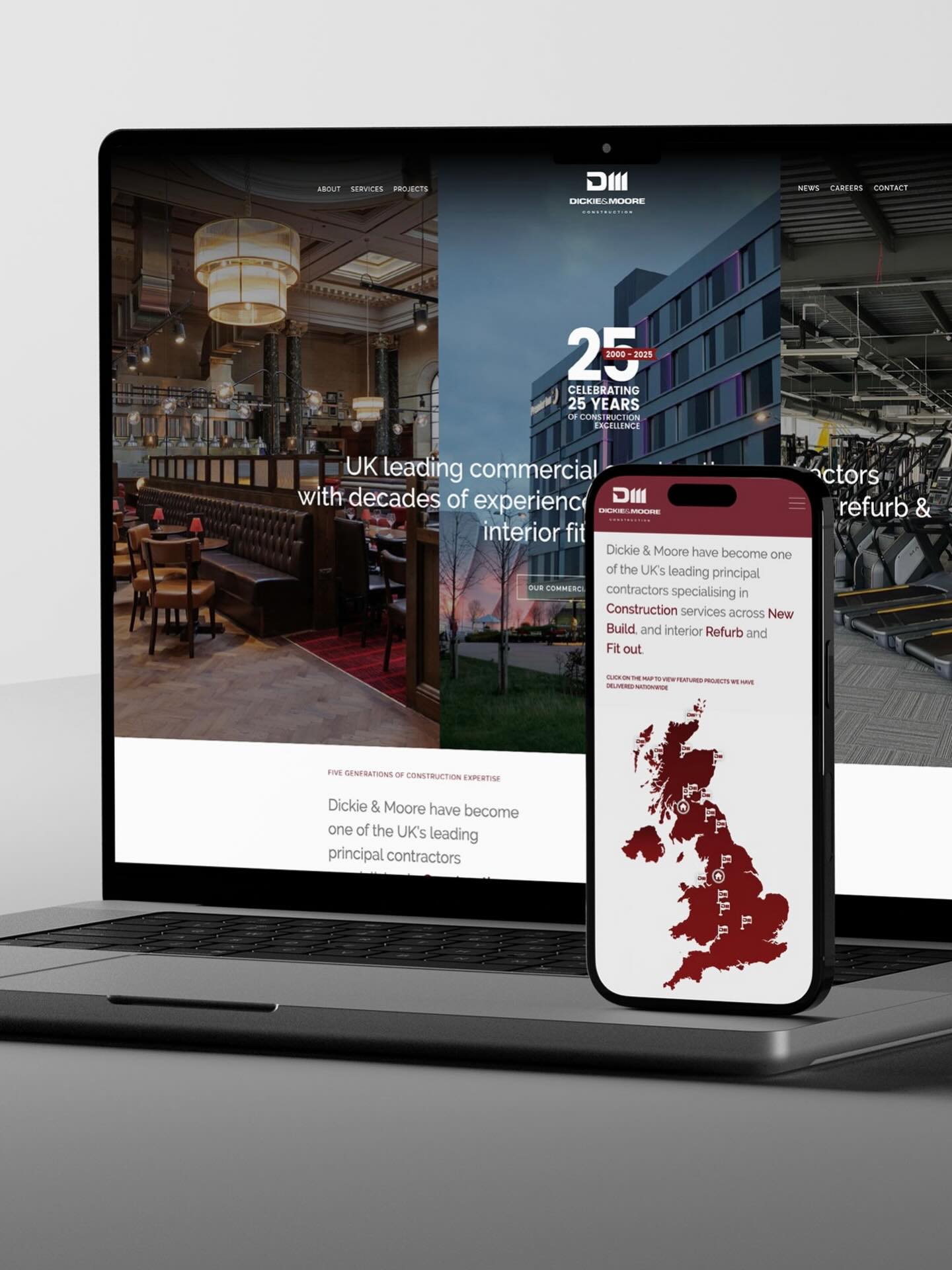A new repositioned and refreshed website for Dickie & Moore Construction website is now live.
We’ve been working on this site upgrade for over 6 months, really getting in to what makes this construction contractor unique in their marketplace, focusing on a purposeful SEO strategy to position their brand as an established UK-wide commercial contractor, showing off a strong portfolio of project delivery across various sectors and services.
It’s great to get to get the update live and monitor its progress.
Get in touch if you think it’s time to give your brand and website a reposition or refresh.
#brandrefresh #websiterefresh #websitedesign