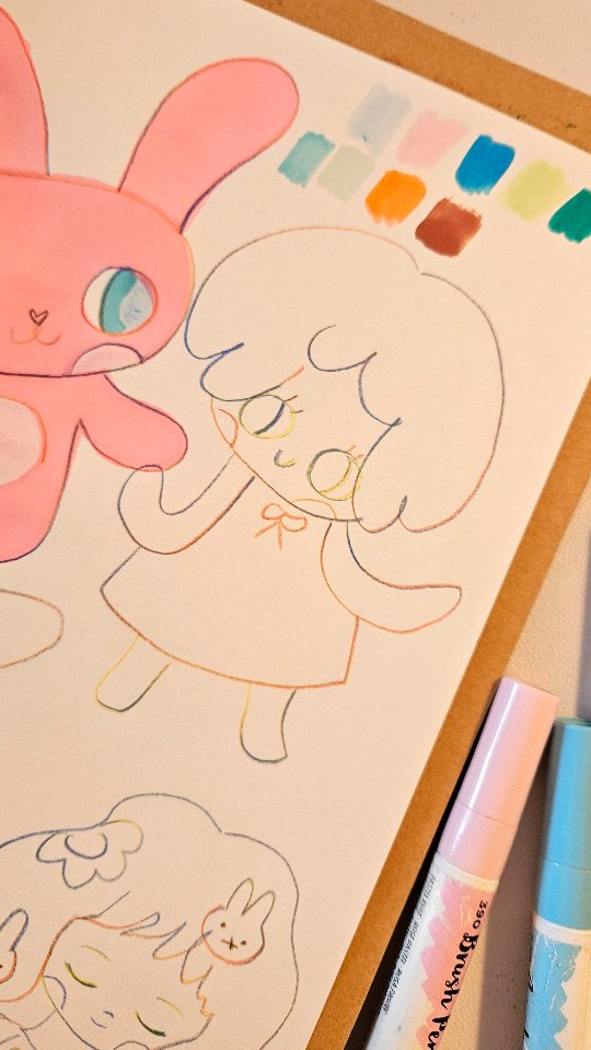 Just keep going... You're stronger than you think!
A hug,
Susana
A little Sneak peak into the theme of the next month - join the Joy Art Club anytime during this month until May 6 to get it. 🐰👩🌠
..
.
.
#sketchbook #art illustration #mailclub