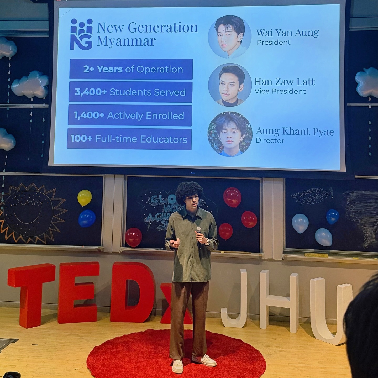 We had the honor of presenting New Generation Myanmar (NGM) at a TEDx JHU talk at Johns Hopkins University.
NGM was built by me and my brothers with one clear purpose: to ensure that education never stops, especially for students facing disruption and uncertainty in Myanmar.
Today, it reflects the resilience and commitment of Burmese students who continue learning against all odds.
NGM stands as a platform that keeps education alive when it is needed most.
We will continue to expand access, strengthen quality, and create global pathways for our students.
Grateful to the TEDx JHU team for selecting NGM to share our story.
As a Hopkins graduate student at Johns Hopkins University School of Education with Quinton as a JHU alumnus, it is meaningful to be part of a community that creates space for voices, ideas, and impact.
So proud of our Co-founder, Quinton Covington and our entire NGM family.
This milestone belongs to all of us. 🚀