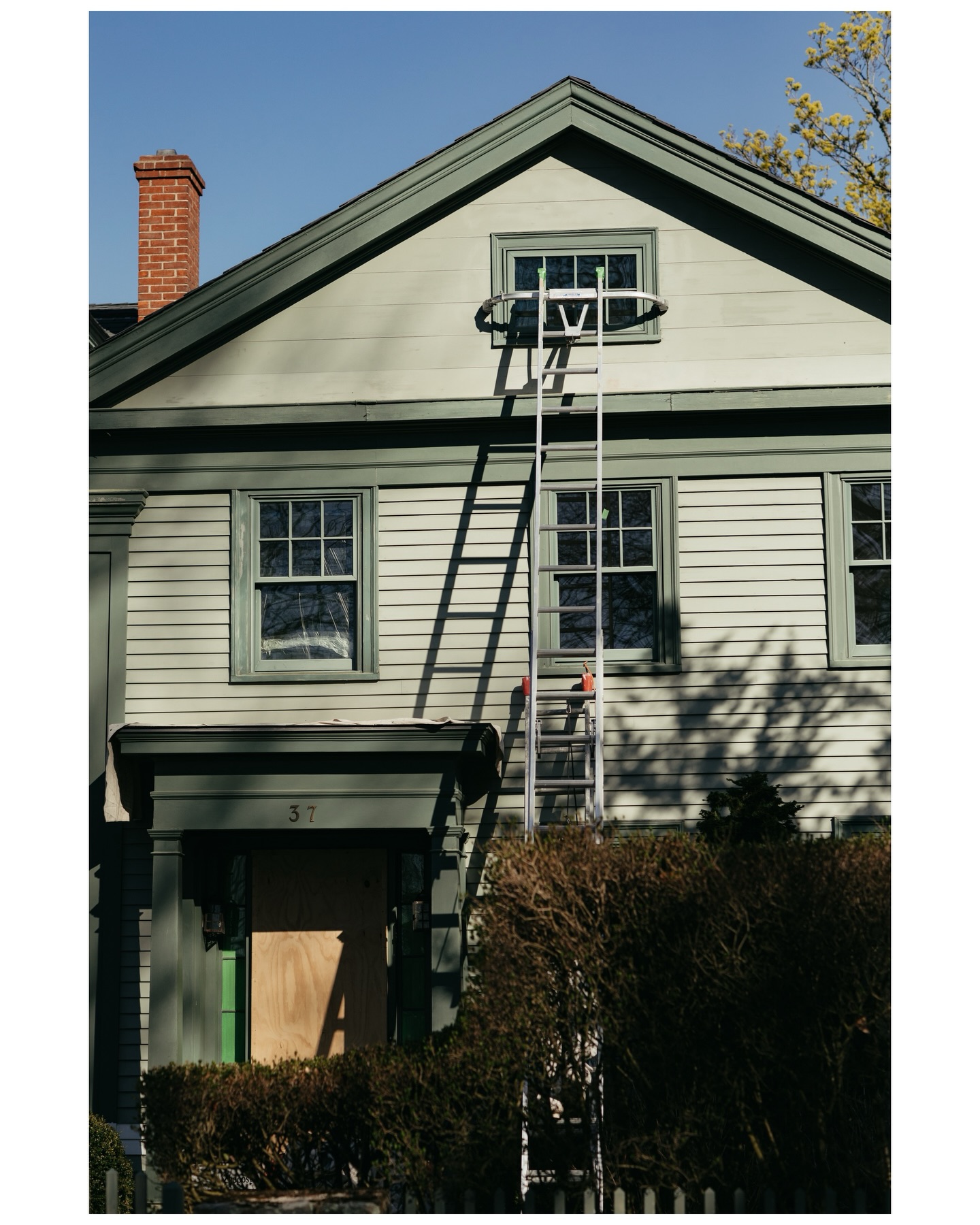 A work in progress, swipe to view what this beautiful home will look like completely repainted in Ben Moore’s regal low lustre, Cotton Balls.