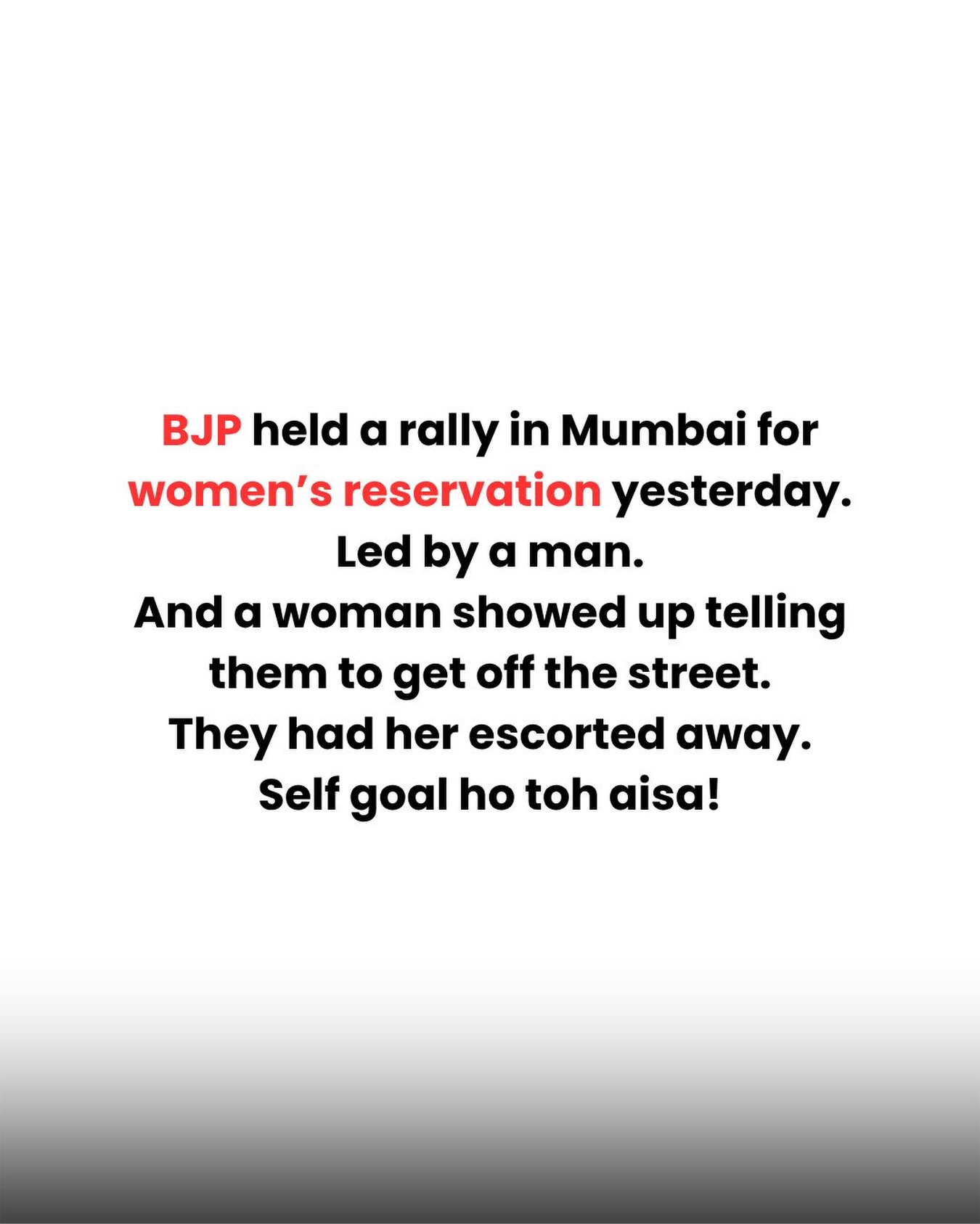Nailed it!
.
{Girish Mahajan, BJP, Worli, Mumbai Rally, Women’s Reservation}
.
#girishmahajan #janakroshyatra #bjp