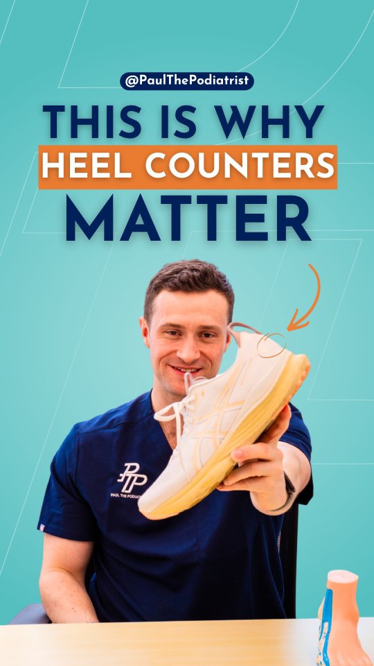 Comment HEEL COUNTER and I’ll send you the link to access my full plantar fasciitis shoe list (60+ shoes broken down) 👇
Everyone obsesses over arch support and cushioning…
But misses the one thing that actually controls your foot every step.
👉 The heel counter.
If you can crush the back of the shoe between your fingers, it’s too soft.
That means more side-to-side movement → more strain on your plantar fascia.
A firm heel counter = a more stable rearfoot
→ less unnecessary motion
→ less load through your heel
It’s one of the first things I check in clinic.
Next time you’re trying on shoes:
Squeeze the heel.
Soft? Put it back.
Firm? Now you’re on the right track.