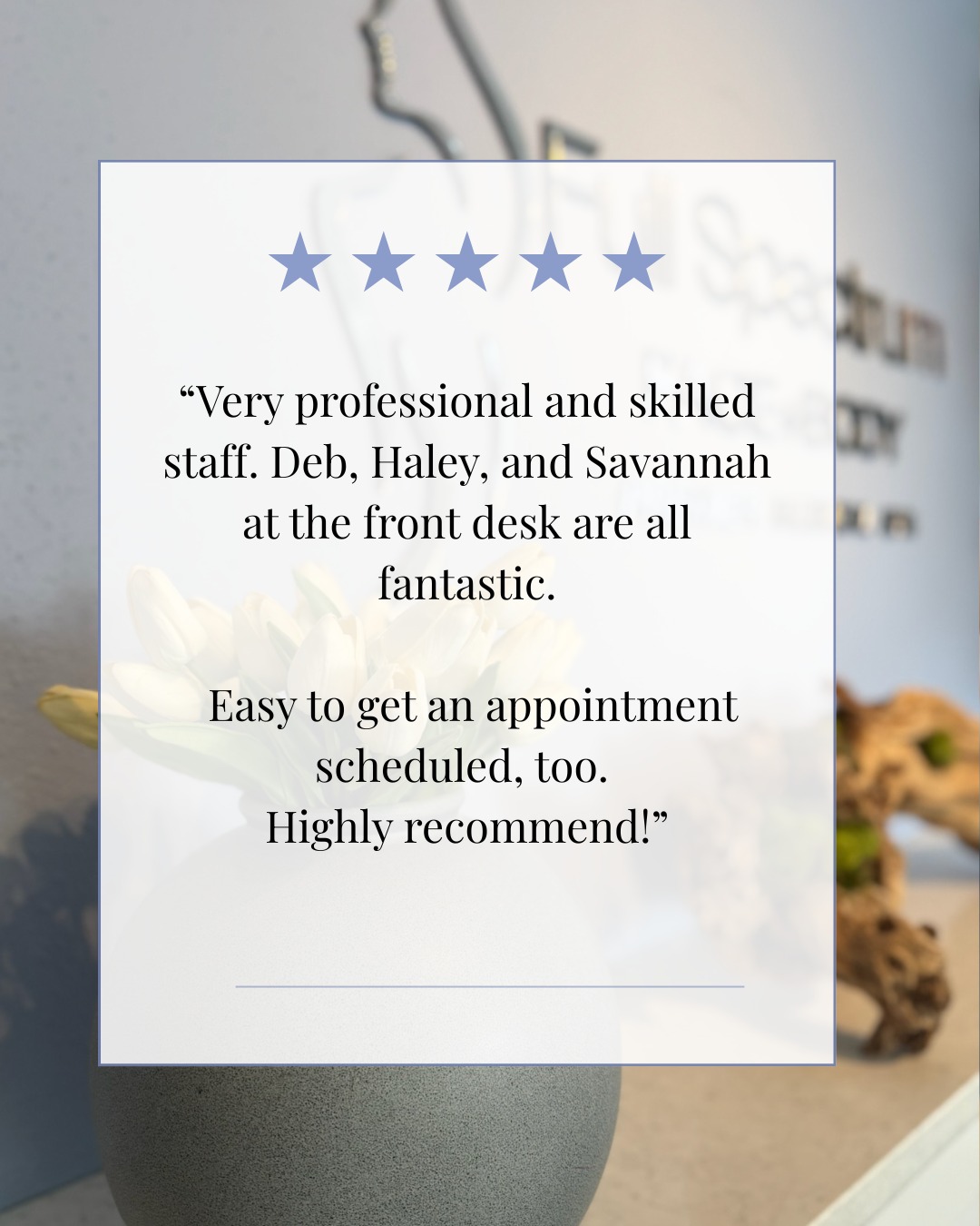 We’re so grateful for every client who trusts our team and takes the time to share their experience. From the front desk to the treatment room, creating a warm, welcoming experience is always our goal. 🤍
Thank you for the support, the trust, and the 5-star love.
.
.
.
#fullspectrumfaceandbody #pnwmedspa #tacomamedspa