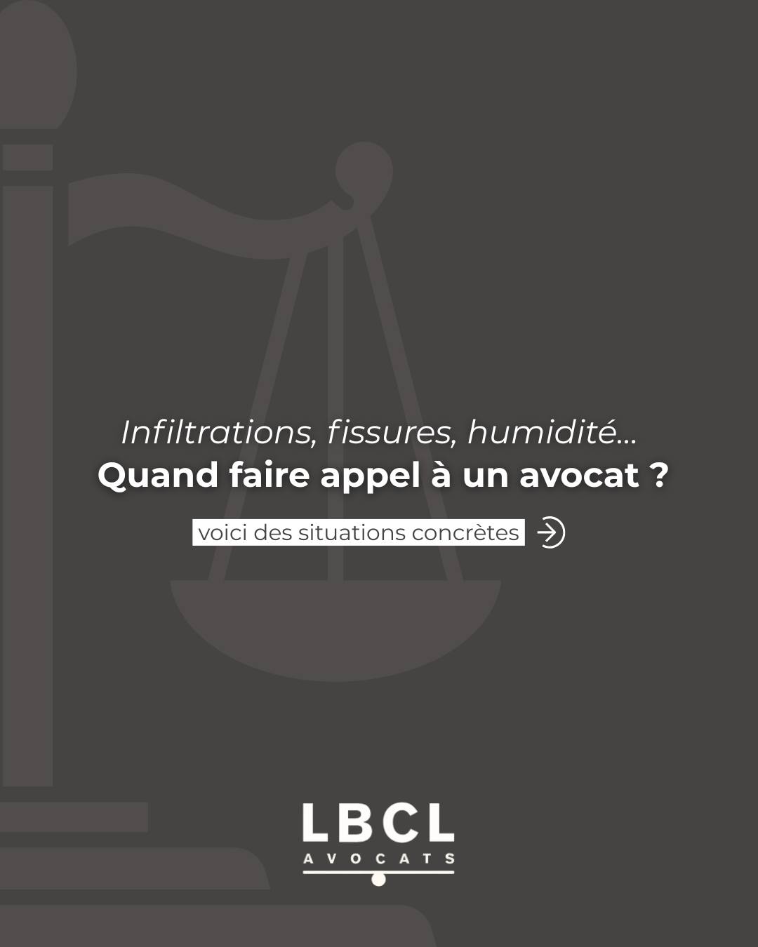 Infiltrations, humidité, champignons, insectes…
Quand un bien présente des désordres, les conséquences peuvent vite devenir importantes 🫣
L’expertise de l’avocat en droit de la construction prend alors tout son sens. Il veille à identifier les responsabilités, sécuriser les démarches et défendre vos intérêts.
➡️ Le cabinet LBCL Avocats intervient partout en France pour accompagner particuliers et professionnels face à ces situations souvent complexes.
Attention, un problème mal identifié peut coûter bien plus cher à long terme, mieux vaut être bien accompagné dès le départ. ⚠️
📩 Si vous êtes confronté à une situation similaire, pensez à contacter votre avocat.