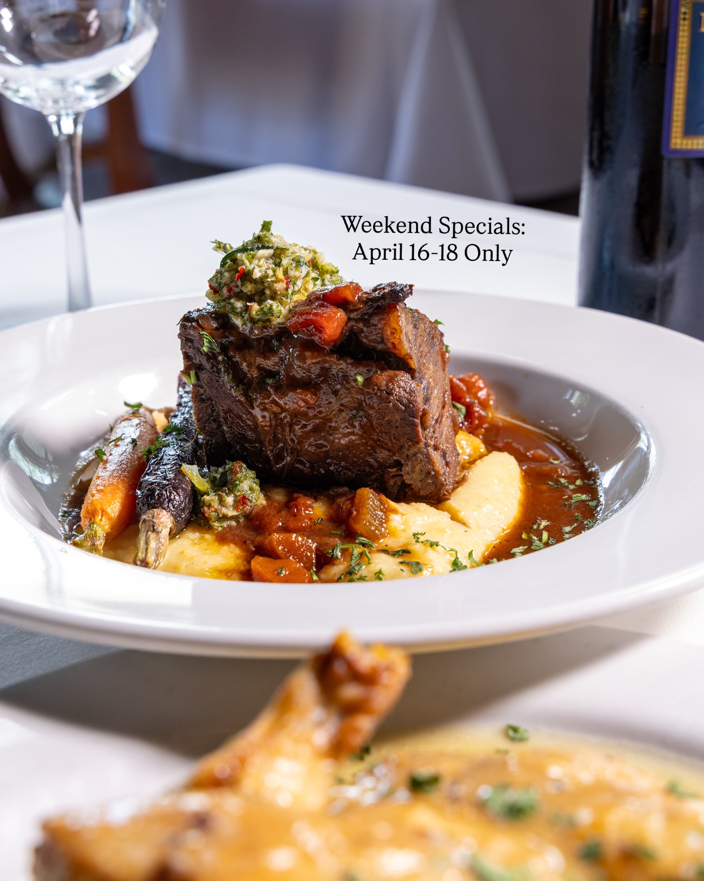 Available April 16-18 only. Chef David put the wood oven to work this week. Two of the four specials come out of it, and you’ll notice the difference.
Insalata — Wood oven roasted Brussels sprouts with walnuts, pears, Gorgonzola, dried cherries, and a maple balsamic vinaigrette. The roasting takes the edge off the sprouts and lets the sweet and savory elements do their thing.
Orecchiette — “Little ears” pasta in a spicy pomodoro with sweet Italian sausage, broccoli florets, and Pecorino. One of the more straightforward dishes on the list — in the best way.
Pollo al Forno — Wood oven roasted semi-boneless half chicken with truffle garlic jus, roasted lemon potatoes, and pearl onions. The wood oven gives the skin a texture you don’t get from a conventional oven.
Costolette Brasate — Red wine braised short rib over Parmesan polenta with sweet roasted baby carrots and a horseradish Brussels sprouts gremolata. The gremolata at the end is a smart contrast to the richness of the braise.
Available Thursday through Saturday while they last — this is the kind of menu you don’t see often at Italian restaurants in Austin.
Pro tip: If you’re going with the short rib or the chicken as your main, consider starting with the insalata and ordering the orecchiette as a mid-course. The pasta portion works well that way, and it sequences the meal nicely.
📍 6203 N Capital of Texas Hwy, Austin, TX 78731
📞 (512) 349-7667
#SienaAustin #ItalianFoodAustin #AustinRestaurants #TuscanCuisineATX #WoodGrilled