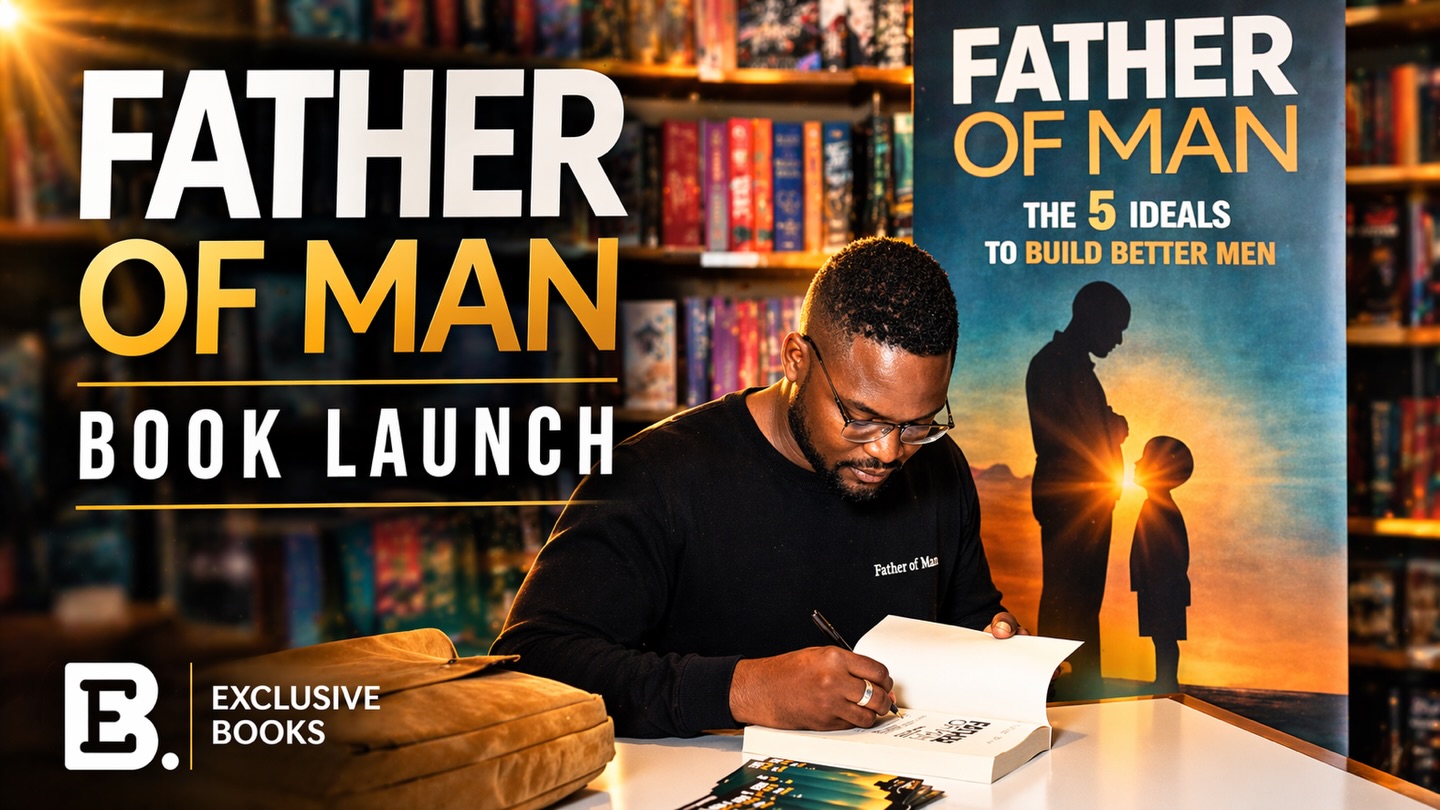 AVAILABLE ON YOUTUBE
The launch of Father of Man at Exclusive Books Hyde Park was more than a book event. It was the fulfilment of a burden, a conviction, and a calling.
This book was written for the boy within the man, for the man in the fire, and for the father he is becoming.
“This is not self-help. It’s self-confrontation.”
Father of Man is a call to truth, responsibility, healing, masculinity, leadership, and legacy. It is my contribution to building a better class of men.
To everyone who came, supported, prayed, bought a copy, and believed in this message, thank you. You helped make a dream real.
“The world needs a better class of men.”
Get your copy of Father of Man from Exclusive Books and on Amazon.
#FatherOfMan #BookLaunch #ExclusiveBooks #NjabuloJames #Manhood Masculinity Fatherhood Leadership PersonalGrowth BuildBetterMen