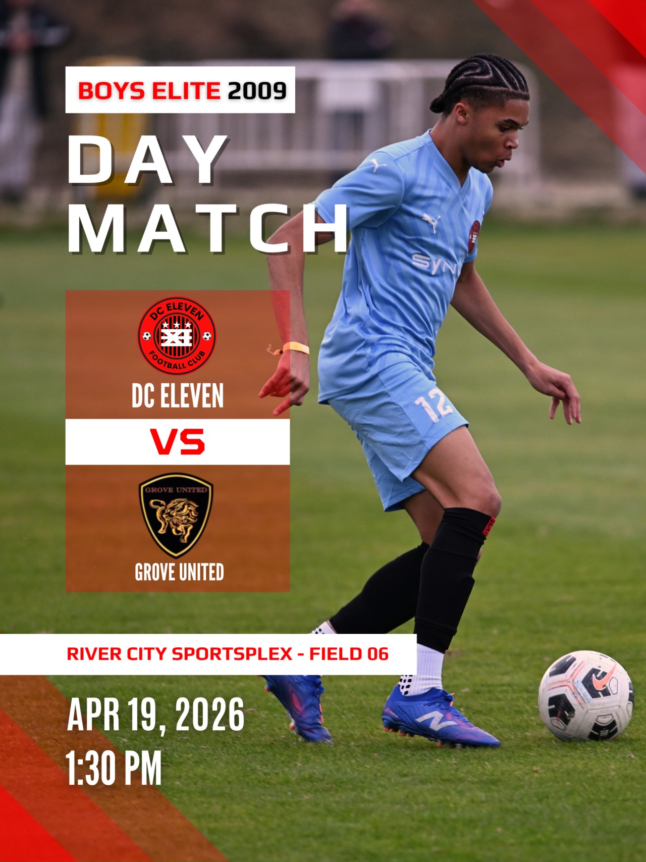 💥Game alert for Sunday! ⚽️ Join DCXI Academy on:
ㅤ
🗓 Apr 19, 2026
🆚 Grove United
🕐1:30 PM
📍River City Sportsplex - Field 06
ㅤ
See you there!
ㅤ
If you want your player to be featured on this account, please DM us a pic!
ㅤ
Unleash your potential, become a master of the ball! Register with the link in bio.
.
.
.
.
.
#DCXIAcademy #DMVsoccer #GameSchedule #EDPSoccer #YouthSoccer