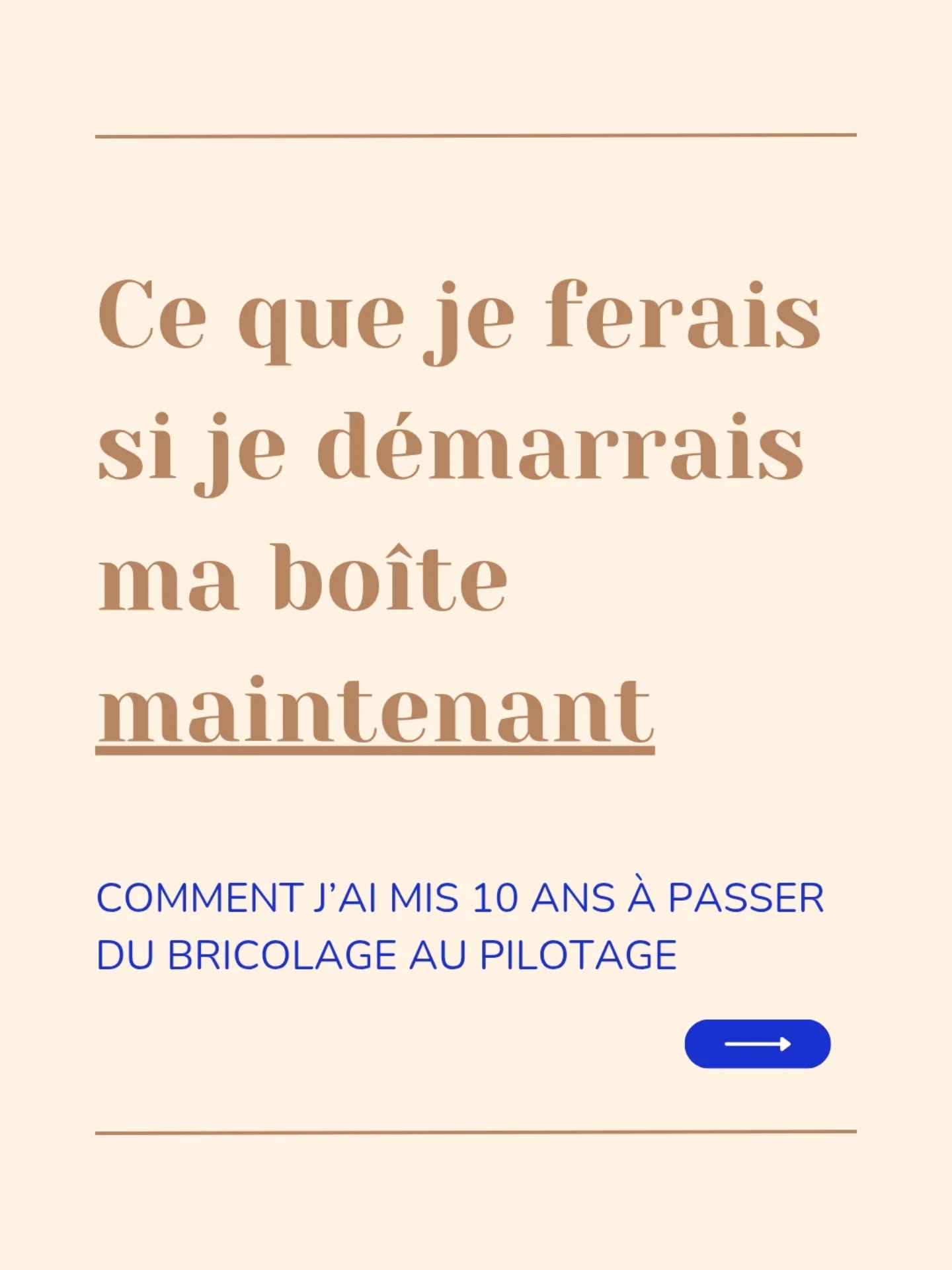 Si je démarrais ma boîte maintenant, je ferai tout pareil sur la com' : positionnement clair, marque forte, offres adaptées aux cibles, diffusion régulière 👍
Mais j'ajouterai ce qui m'a manqué pendant 10 ans :
✅ un parcours client
✅ une stratégie de vente
✅ un CRM
✅ un objectif de clients mensuels
Bref je piloterais ma boîte au lieu de la faire tourner !
Et toi tu ferais quoi ?
Stratégie de communication • Vivre de son activité indépendante • Branding • Entreprises rurales