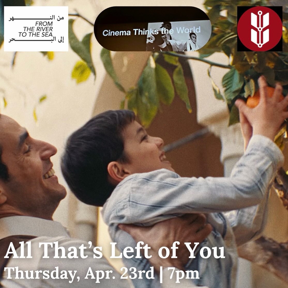 Join us on Thursday for our screening of All That’s Left of You in collaboration with Cinema Thinks the World, UBC Palestine Solidarity Action, and From the River to the Sea Collective.
🎟️This screening is free for all to attend but we will be accepting cash donations to support Ruwaida Amer (info in the bottom links) who is building a school in Gaza.
🍿We will be selling concessions! Freshly made popcorn and drinks will be available at the theatre. Both cash and card will be accepted.
📍 The Norm Theatre is located in the UBC Life Building (6138 Student Union Blvd). Check out our story highlights for directions on how to get to the theatre.
To learn more, visit:
https://www.instagram.com/ruwaidaamer/
https://www.972mag.com/writer/ruwaida-amer/