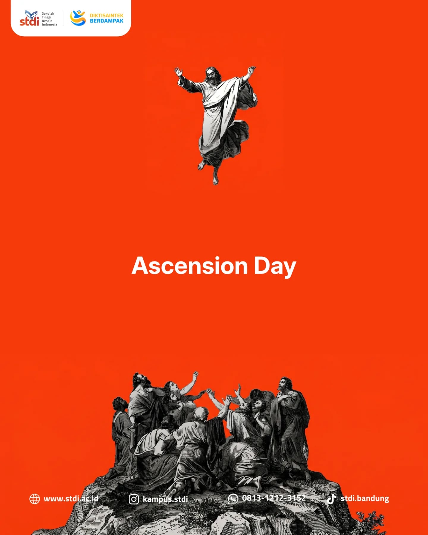Kenaikan-Nya bukan akhir, melainkan awal dari harapan yang terus hidup.
Di tengah dunia yang terus bergerak cepat, semoga Ascension Day mengingatkan kita untuk tetap berjalan dengan kasih, pengharapan, dan iman yang bertumbuh
Selamat memperingati Hari Kenaikan Isa Almasih.
Damai menyertai setiap langkah kita semua
#AscensionDay #HariKenaikanIsaAlmasih #STDI #KampusDesain #DiktiSaintekBerdampak