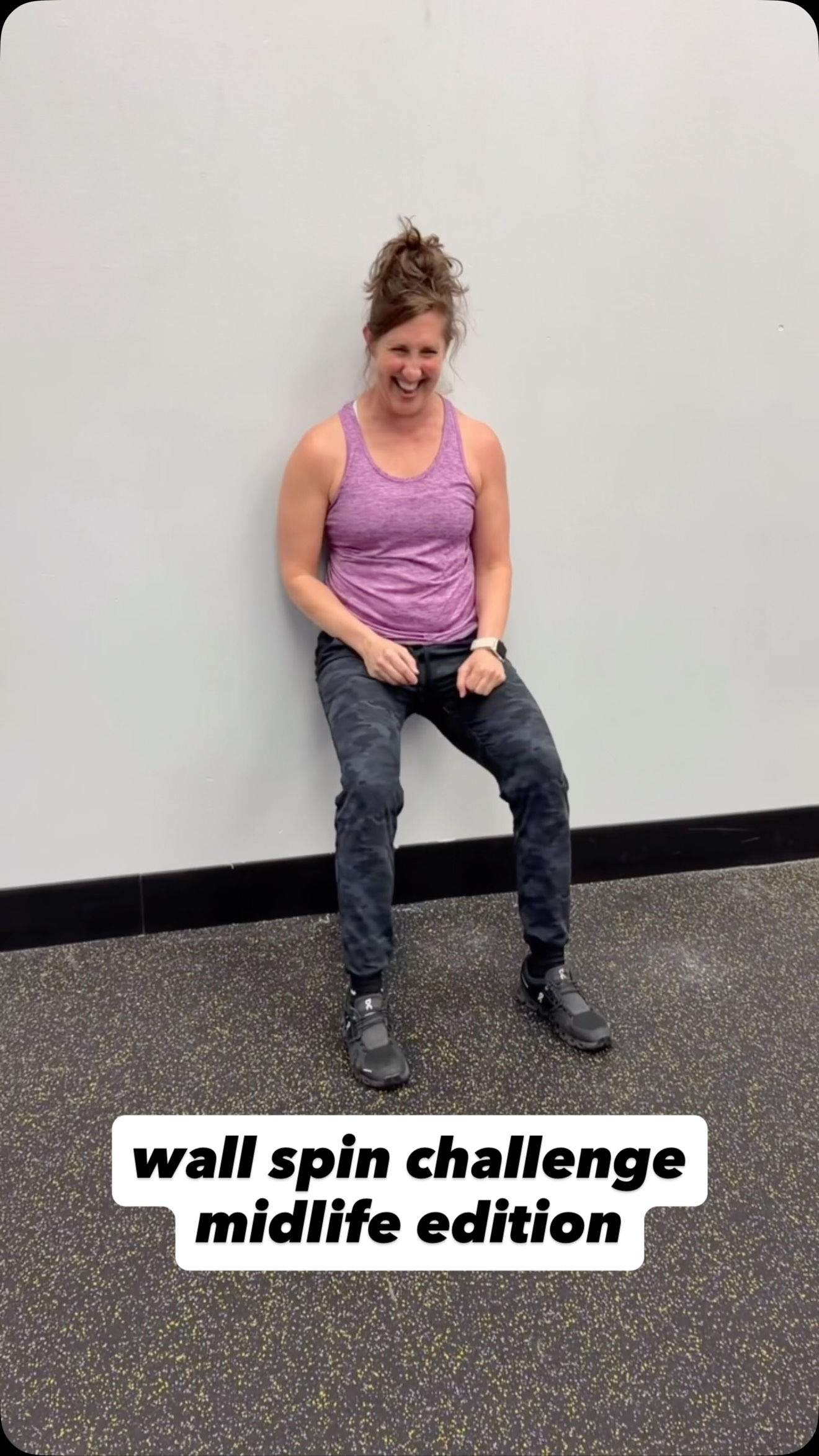 I have no. words.
This was hilarious!
#tryittuesday #wallspinchallenge #fiftysomething #fail #menopausefitness