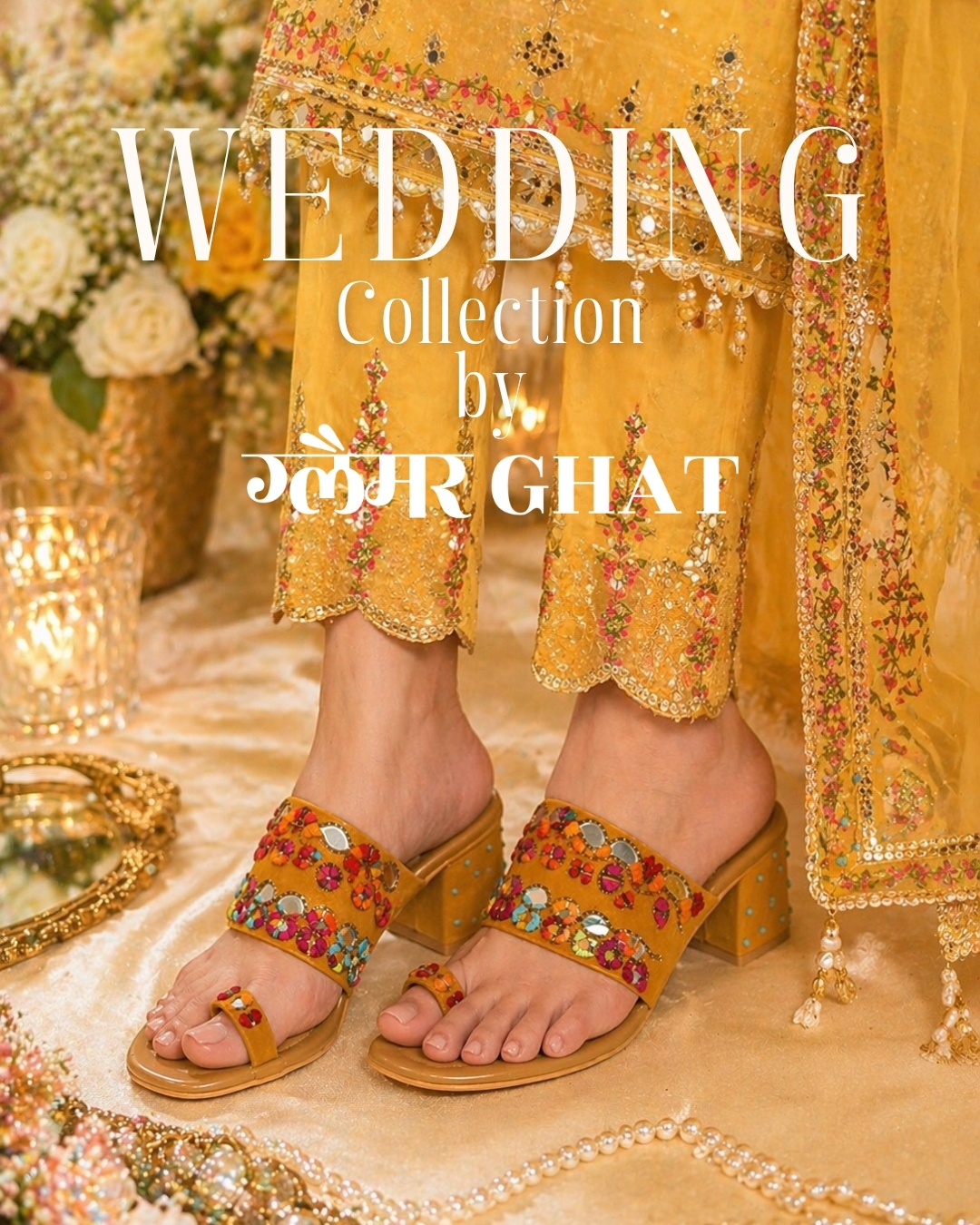 Step Into Celebration
Crafted for moments that matter, these embroidered heels bring together tradition and contemporary elegance. The vibrant threadwork, mirror detailing, and rich mustard base create a statement that feels festive yet refined—perfect for weddings, mehendi functions, and intimate celebrations.
Designed for both style and comfort, the structured heel offers stability while the cushioned base ensures ease through long hours of wear. Pair them with coordinated ethnic wear or let them stand out against subtle tones—they hold attention either way.
Key Highlights:
- Intricate multicolor embroidery with mirror accents
- Rich festive palette suited for wedding occasions
- Comfortable heel design for extended wear
- Versatile styling across ethnic and fusion looks
#GlamourGhat #WeddingFootwear #BridalStyle #FestiveFashion #IndianWear #WeddingReady #EthnicElegance #StatementStyle #ComfortWithStyle #OccasionWear