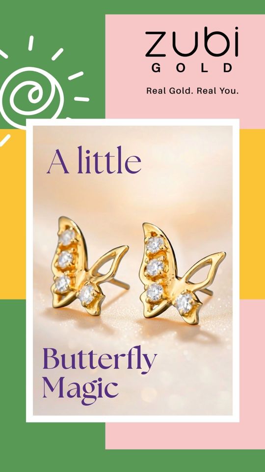 18K gold Diamond Butterfly Studs, the Zubi Gold way 🦋✨
A little sparkle that goes everywhere 💛
Fly through every day in style ✨
Visit us at - @centresquarekochi @m5ecity_mall
#ZubiGold #ButterflyEarrings #DiamondJewellery #GoldJewellery #18KGold #JewelleryLovers #InstaJewels