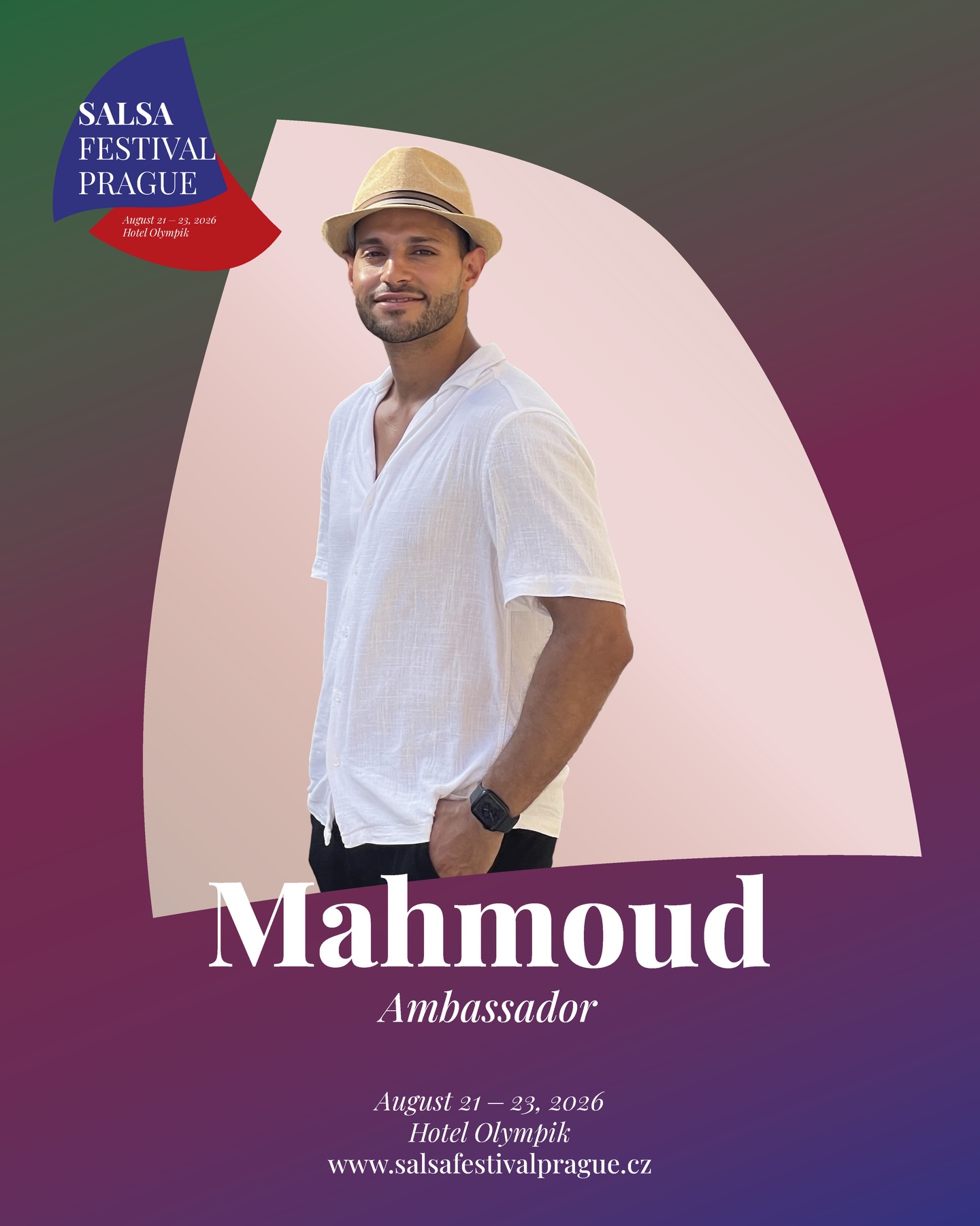 MEET OUR AMBASSADOR – Mahmoud Slama
We are excited to welcome Mahmoud as part of our ambassador team at Salsa Festival Czech Republic 2026.
Join him in Prague and use his ambassador code PHARAOHSF to get your Full Pass.
www.salsafestivalprague.cz
#salsafestivalczechrepublic #ambassador #salsaprague