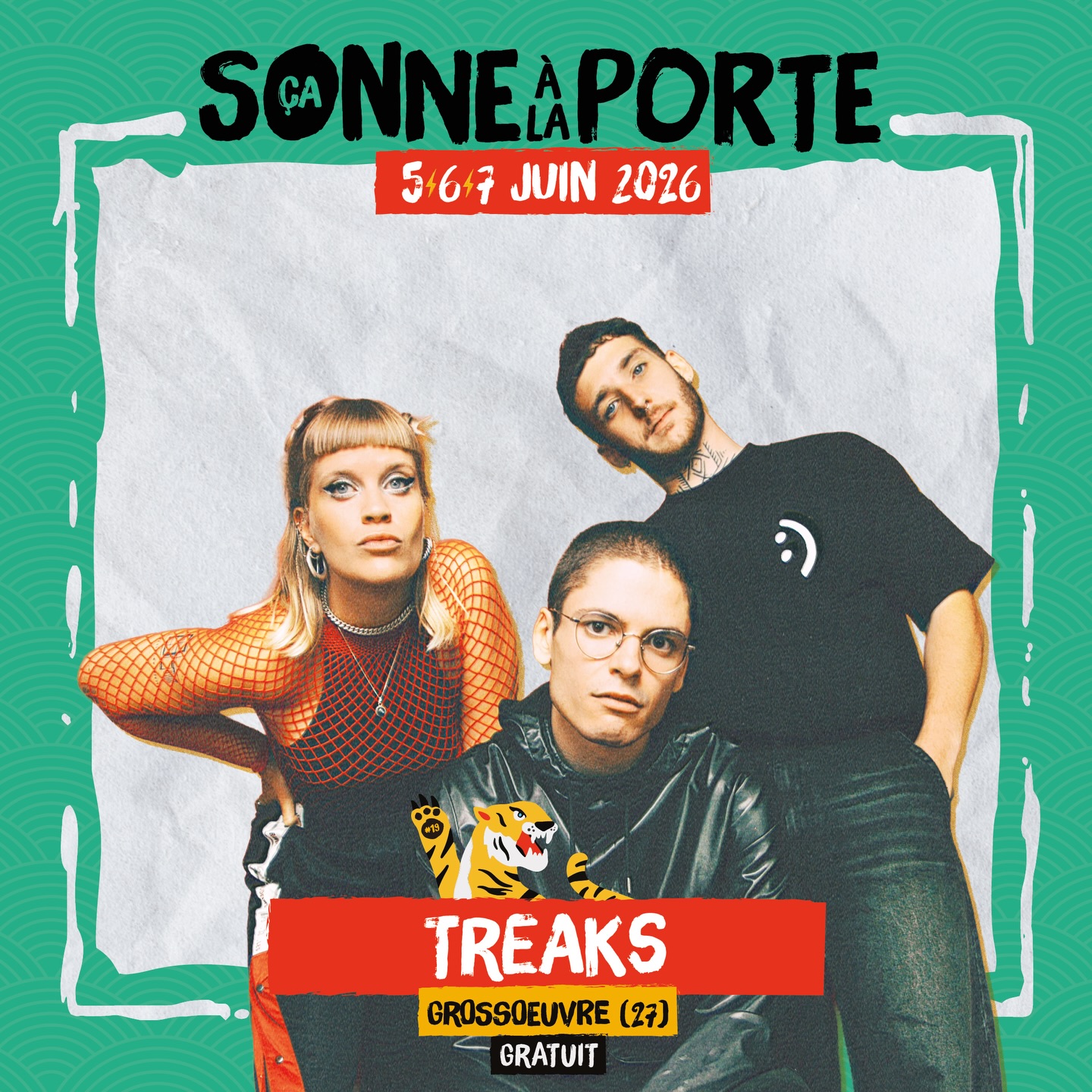 ⚡️💚 FOCUS on Treaks 💚⚡️
TREAKS, trio nantais de noise‑punk, fait vibrer la scène française avec un son frontal et abrasif où la basse et la batterie forment un bloc massif, soutenant une voix fêlée et chargée de rage. Le groupe puise autant dans le post‑punk que dans le noise, tout en cultivant une ironie mordante et des textes percutants qui interrogent consentement, injonctions sociales ou lutte contre le patriarcat. Leur énergie brute s’illustre dans des concerts fiévreux, réputés pour leur intensité et leur capacité à secouer le public, notamment aux iNOUïS du Printemps de Bourges 2024 et sur les scènes hexagonales où leurs performances galvanisent les foules. Avec un premier album incendiaire, Ego, sorti en 2025, TREAKS affine encore son identité sonore, mêlant urgence, colère libératrice et puissance scénique. Un trio qui avance sans compromis, prêt à marquer durablement le paysage punk français.
✨ NOUVEAUTÉ : le ⚡️ FESTIVAL CSALP 2026 - Les 20 ans !⚡️ passe à 3 JOURS ! ✨ Rdv les 5,6 & 7 juin 2026 à Grossoeuvre pour les 20 ans du festival GRATUIT !
Évreux Portes de Normandie ⚡️ Ville d’Evreux ⚡️ Département de l’Eure ⚡️ Mairie de Grossoeuvre
#normandie #rock #eure #evreuxnormandie #CSALP
@followers