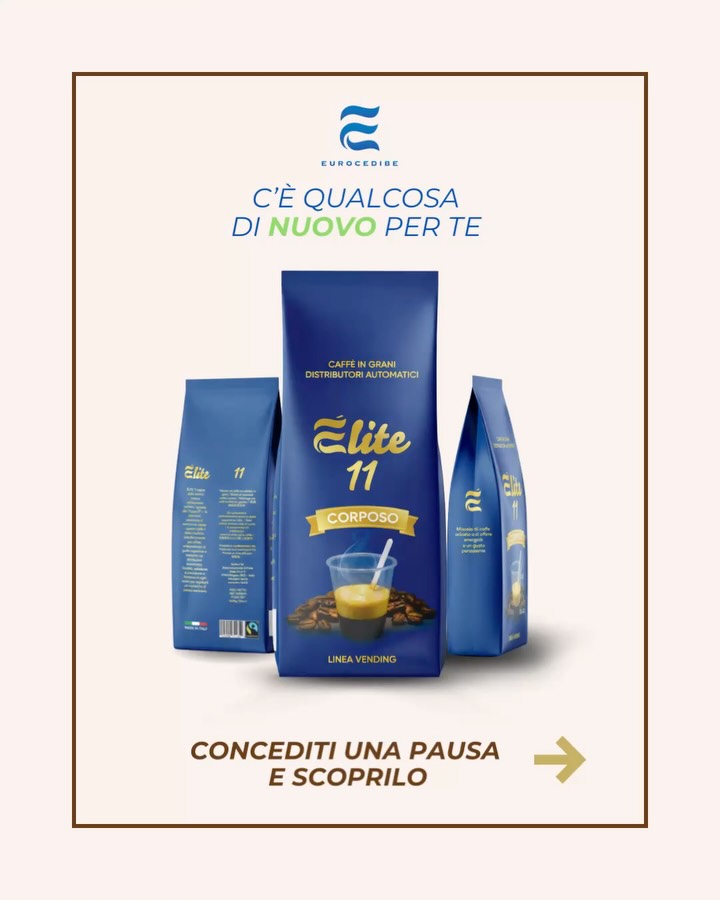 Sì, è davvero così buono.
Élite 11 trasforma la tua pausa in azienda in un momento davvero speciale. La nuova miscela firmata Eurocedibe pensata per i distributori automatici aziendali, per portare la qualità del vero espresso in ogni pausa.
☕️Il suo nome richiama uno standard ben preciso: la “Figura 11”, simbolo di un’erogazione perfetta alla temperatura ideale.
Né troppo leggero, né troppo intenso, semplicemente equilibrato, come un vero espresso dovrebbe essere.
🤎Élite 11 si distingue per la sua cremosità avvolgente, la corposità intensa e una tostatura studiata capace di lasciare un gusto persistente ad ogni sorso. Un caffè di qualità, 100% Made in Italy, pensato per chi sceglie Eurocedibe ogni giorno.
Le nostre aziende lo stanno già scegliendo. E tu, cosa stai aspettando?
🔗https://www.eurocedibe.it/caffeelite
📞800.943.011
✉️info@eurocedibe.it
#eurocedibe #elite11 #distributoriautomatici #madeinitaly #caffe