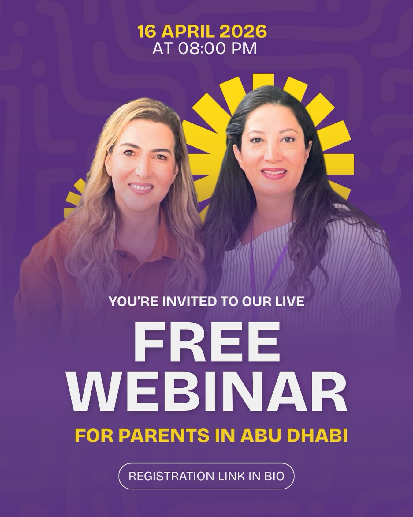 Join our FREE live webinar exclusively for parents in Abu Dhabi 📍 and discover scientifically proven strategies to help your child thrive.
Get answers to your questions by experts in the field for more than 14years
🗓️16 April 2026 at 08:00 PM
As a special thank you for attending, all guests will receive an exclusive 50% OFF our Cognitive Assessment for their child.
Limited spots are available!
🔗Click the link in our bio to secure your free spot now!
#AbuDhabiParents #OnlineWebinar #ChildLearning #CognitiveSkills FreeEvent DotsAndLinks ParentingSupport AbuDhab