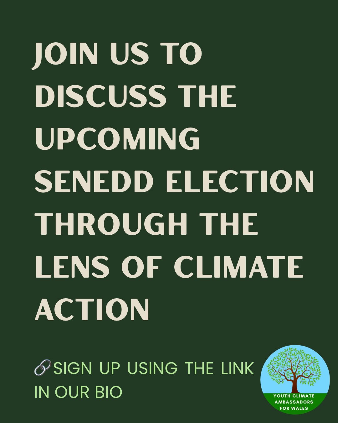 This is your reminder to sign up for our open meeting this Sunday where the Youth Climate Ambassadors will share their experiences from attending hustings and reading through manifestos ☘️ #senedd #seneddelection #nature #youthgroup #climateaction