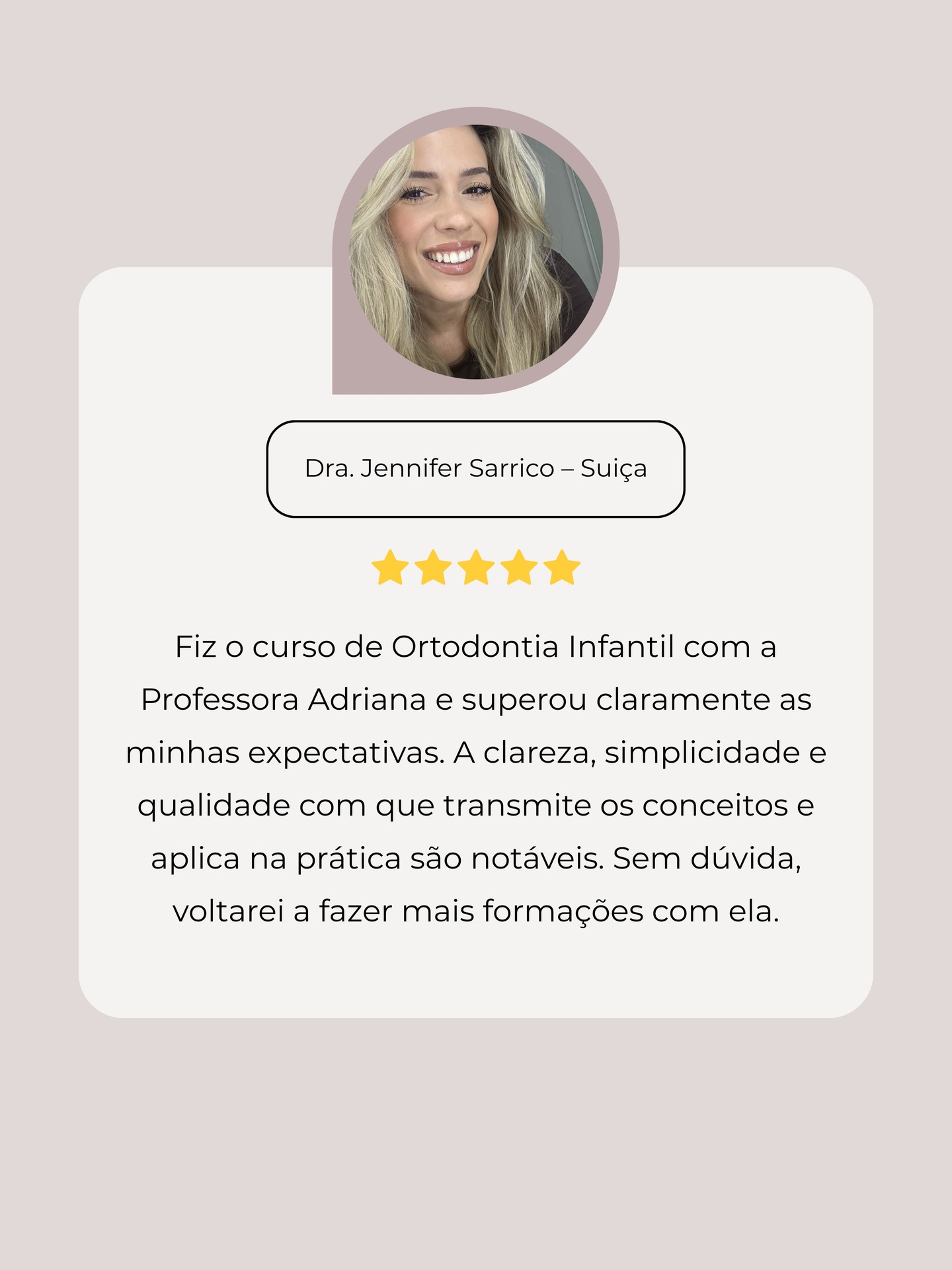 🦷 Feedback real de quem já passou pelo curso
“Fiz o curso de Ortodontia Infantil com a Professora Adriana e superou claramente as minhas expectativas. A clareza, simplicidade e forma prática como transmite os conceitos fazem toda a diferença. Sem dúvida, voltarei a fazer mais formações.”
É este o nosso foco:
ensinar de forma clara, prática e realmente aplicável no dia a dia clínico.
📅 Próxima edição já com datas disponíveis | 15 a 19 Junho
👉 Mais informações no link da bio