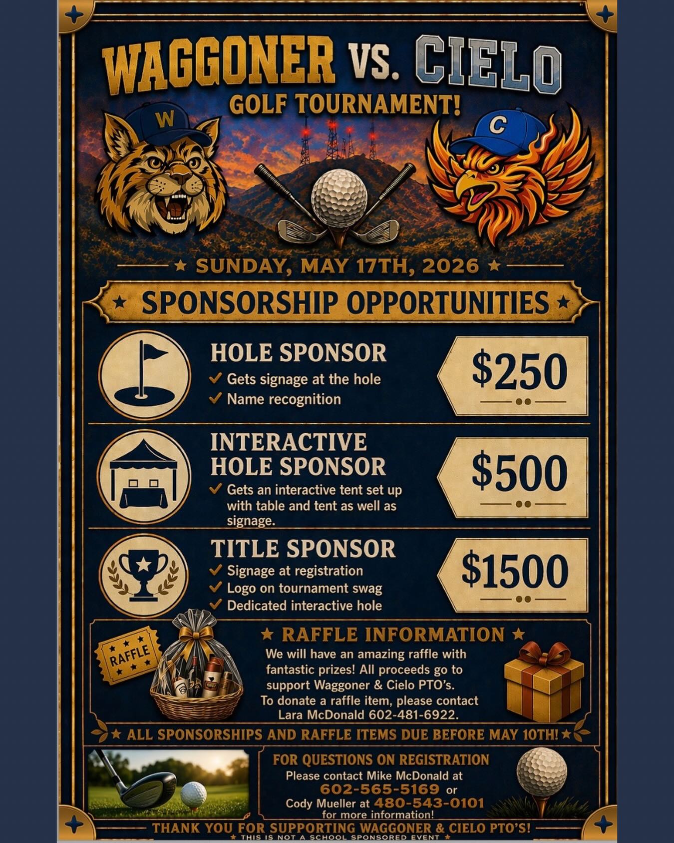 We are so excited about this event and creating some friendly competition with @cielopto!
In order to help make this event even more of a success, please consider sponsoring or donating to the raffle :)
Reach out to Mike or Cody with questions- contact info on the flyer :)