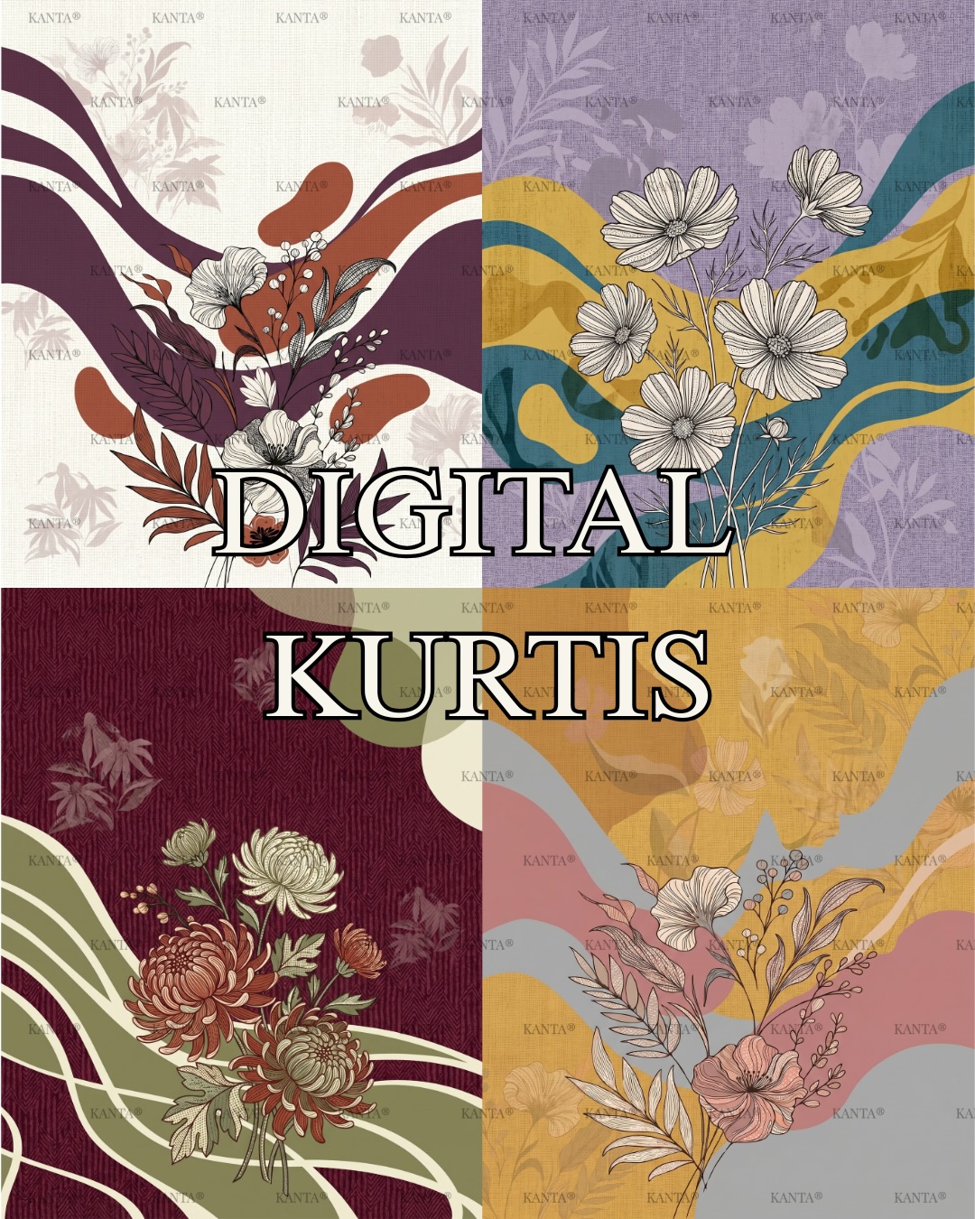Digital printed Kurtis on Muli, cotton Viscose and all fabrics made on order. Wholesale digital printing.