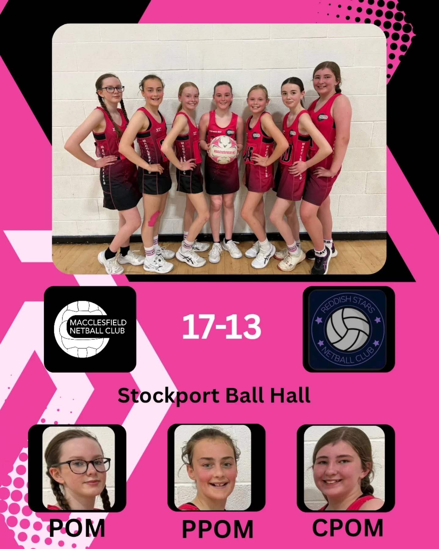 Fantastic 17-13 win against reddish
Stockport Ball Hall
🤩POM Grace🤩
🌟PPOM Cara🌟
💫CPOM Freya💫
#netball #stockport #play #macclesfield #team