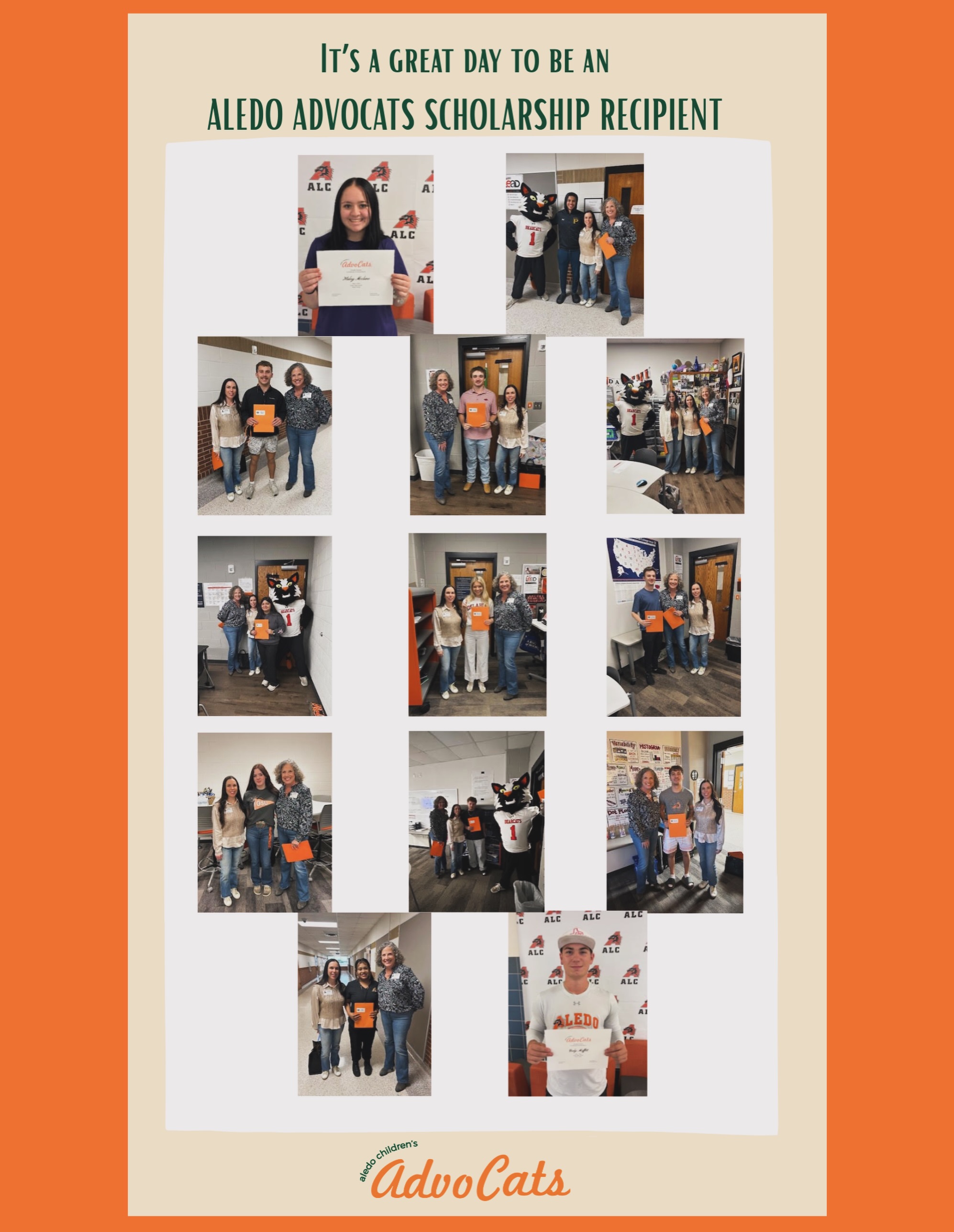 It’s a great day to be an Aledo AdvoCats Scholarship Recipient🧡🖤What an absolute privilege that we get to do this, and we celebrate each of these graduating seniors! Now go be great🎓🧡🖤