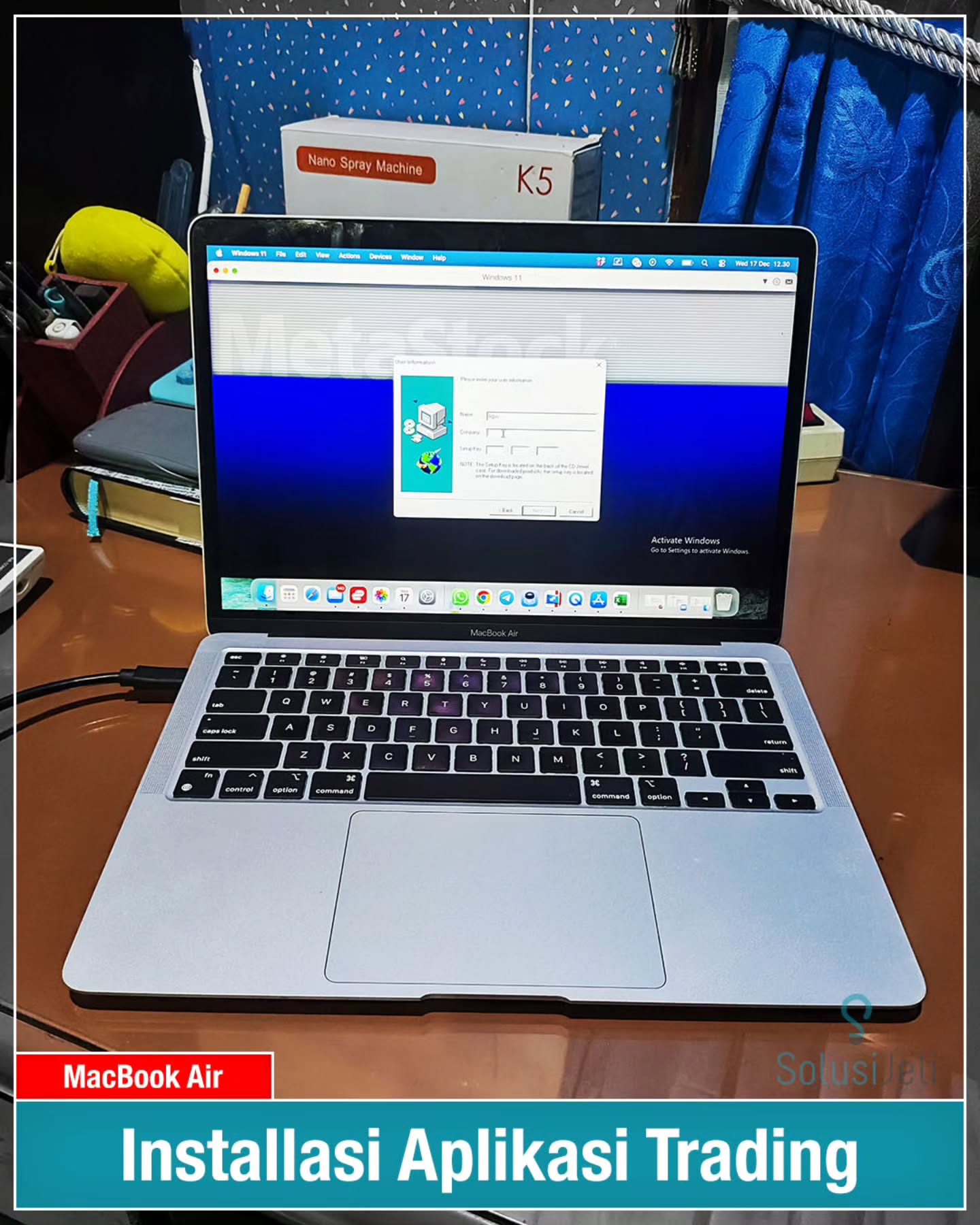 Klien ingin pakai MacBook Air untuk melakukan trading. Sudah coba install sendiri, sudah tanya-tanya ke yang jual software, masih belum bisa juga. Katanya bisa dibantu oleh yang jual software, tapi harus ke Bandung. Akhirnya coba minta bantuan ke kita.
Teknisi SolusiJeli datang ke rumah Klien di daerah Cempaka Putih. Ikuti petunjuk, step by step, beres. Sekarang aplikasinya sudah berjalan di MacBook.
Done.
#installaplikasitrading #jasainstallaplikasi #installaplikasimac #teknisimacbookpanggilan #ITsupportpanggilan