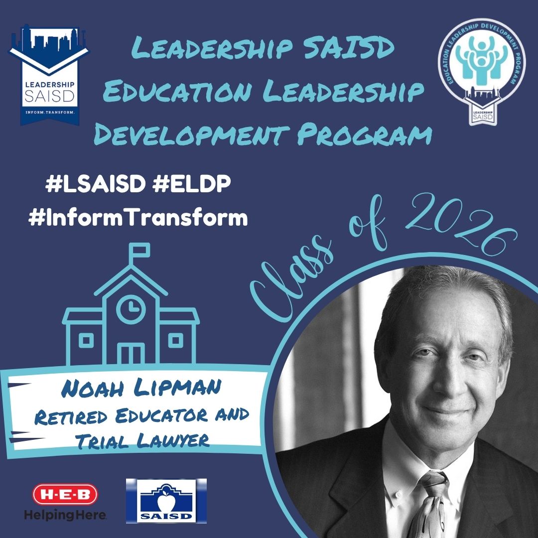 #ELDP Class of 2026 Spotlight ✨ Noah Lipman, a product of the NYC public school system, is a retired trial attorney who has taught at the law school, college, and high school level. From 2004-2018 he was a professor at Monmouth University where he taught courses in history, political science, and business. He was also the CO-AP® Coordinator at Long Branch High School, a Title I urban district school in New Jersey. In 2010 he was honored by College Board as one of their national teachers of the year. In 2012 he was named as a finalist at Monmouth University for the Martin Luther King Unsung Hero award. In 2015 he was honored as the winner of the Alfred Sloan award for teaching economics by the Council for Economic Education (CEE). He is a previous member of the New York Federal Reserve Bank’s education advisory committee. He recently retired as a Master Teacher-AP Specialist at Highlands High School for SAISD where he taught AP Government, AP US History, AP Macro Economics and AP African American Studies, as well as dual credit classes with Alamo College. In 2021 he was named the Distinguished Teacher of the Year for SAISD and was honored by the San Antonio Express News as one of the distinguished “Lights of the City of San Antonio” in the field of education. In 2022 he was named a finalist for secondary teacher of the year for Region 20 in the state of Texas. In 2023 and 2024 the students in his AP Government and/or AP Macroeconomic classes were honored for their AP exam passing rate placing them in the top 10 for the entire state of Texas for Urban District Title I traditional high schools where at least 10 students took the exam. #LSAISD #informtransform #publiceducation Thank you to our 2026 Program Sponsors @heb and @sanantonioisd