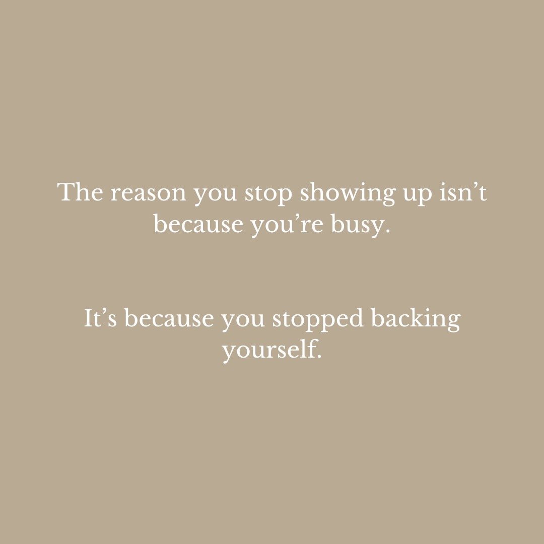 You said you would.
And then you didn't.
Not once - but enough times that now there's a voice in your head reminding you.
And you keep ignoring it.
This cycle doesn't stop until you decide to back yourself - even when it's inconvenient.
Because that voice?
That's the part of you that knows you're abandoning yourself.
And that's where anxiety starts.
Show up for yourself first.
#mindshift
#selfcare
#commit