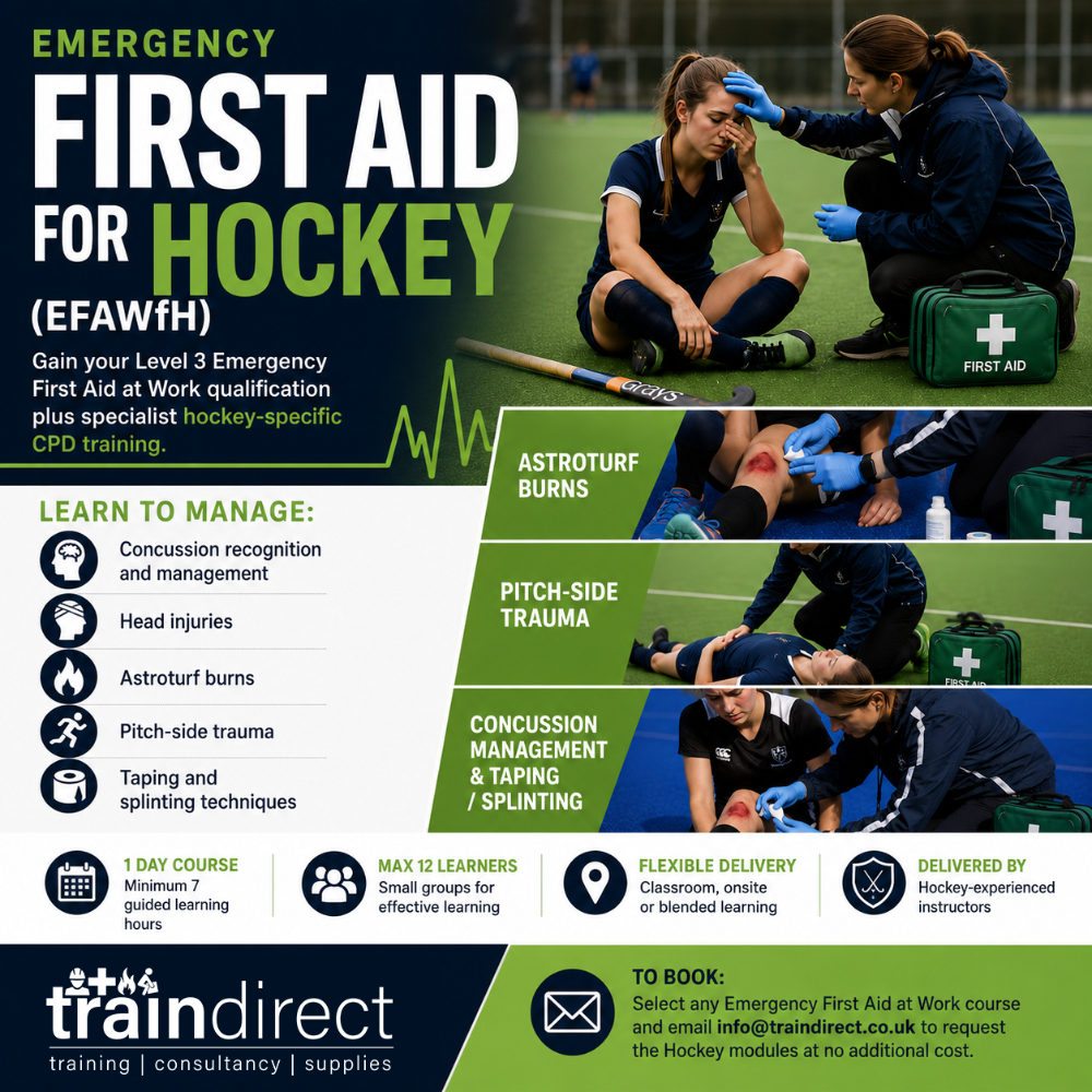 Fast game. Fast decisions. First aid training for hockey clubs can make all the difference. Link in Bio #HockeySafety #FirstAidTraining #SportsMed #ClubWelfare