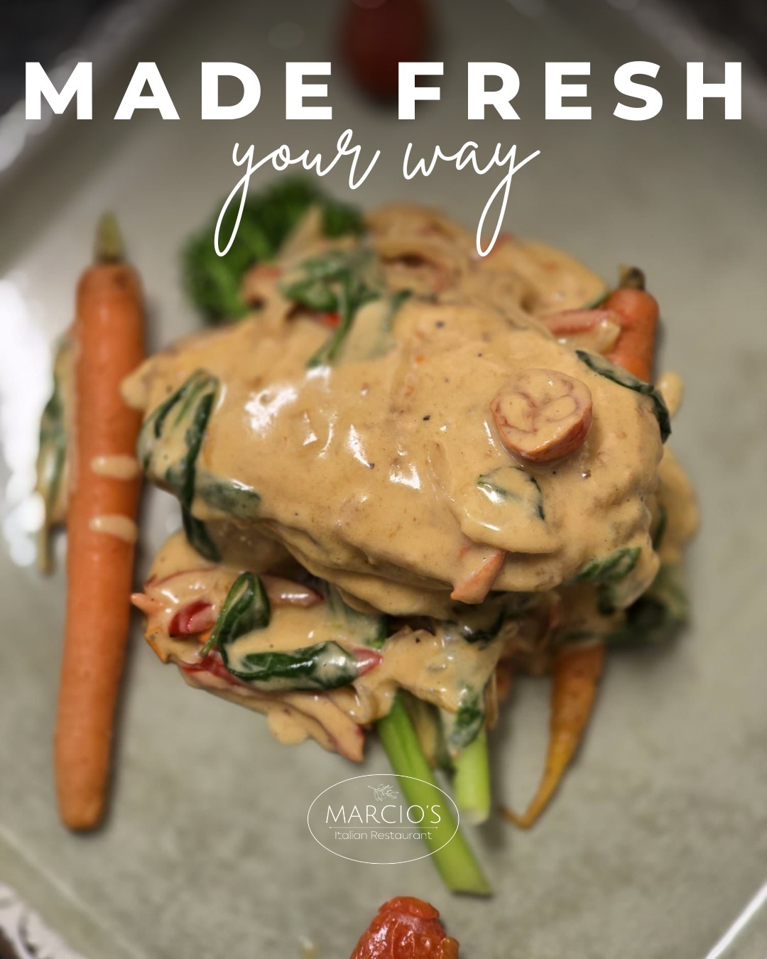 MADE FRESH - JUST FOR YOU 🇮🇹✨
At Marcio’s, it’s never just a meal - it’s your meal.
Everything we serve is made completely from scratch, which means every dish can be tailored exactly to you.
No chilli? No olives? No onion, tomato or garlic?
Just say the word - we’ll make it perfect for your taste.
It’s this care, this attention to detail, and this love for what we do that makes every visit feel that little bit more special.
And if you’re looking to truly indulge…
During the week, with a little notice, Chef Márcio can create beautifully bespoke fish or meat dishes - crafted just for you, even if they’re not on the menu.
Because at Marcio’s, dining isn’t one-size-fit “A menu with plenty of variety for all tastes.” s-all - it’s personal, thoughtful, and always made with heart ❤️
📍 Castle Road, Bedford
📞 07768 431715
📧 info@marciositalianrestaurant.co.uk
🍷🍝 Slow evenings, full hearts, unforgettable flavours. We can’t wait to welcome you at our Bedford restaurant! ❤️🇮🇹
#MarciosItalian #MadeFromScratch #FoodWithLove #ItalianDining #TailoredExperience
