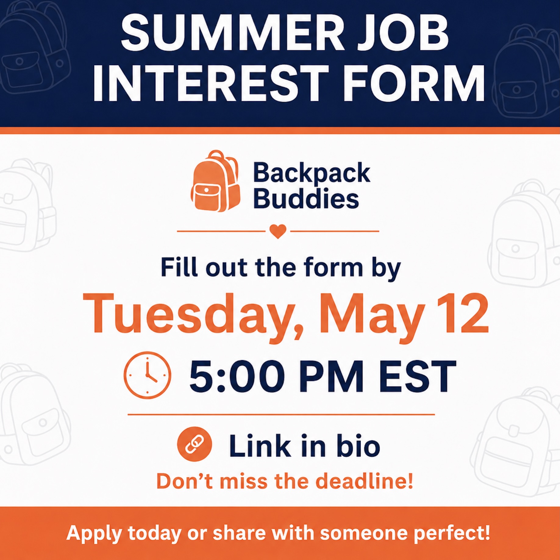 The interest form for our summer role will close this Tuesday at 5:00 pm! Please make sure to submit before then, thank you!
Link in bio 🔗