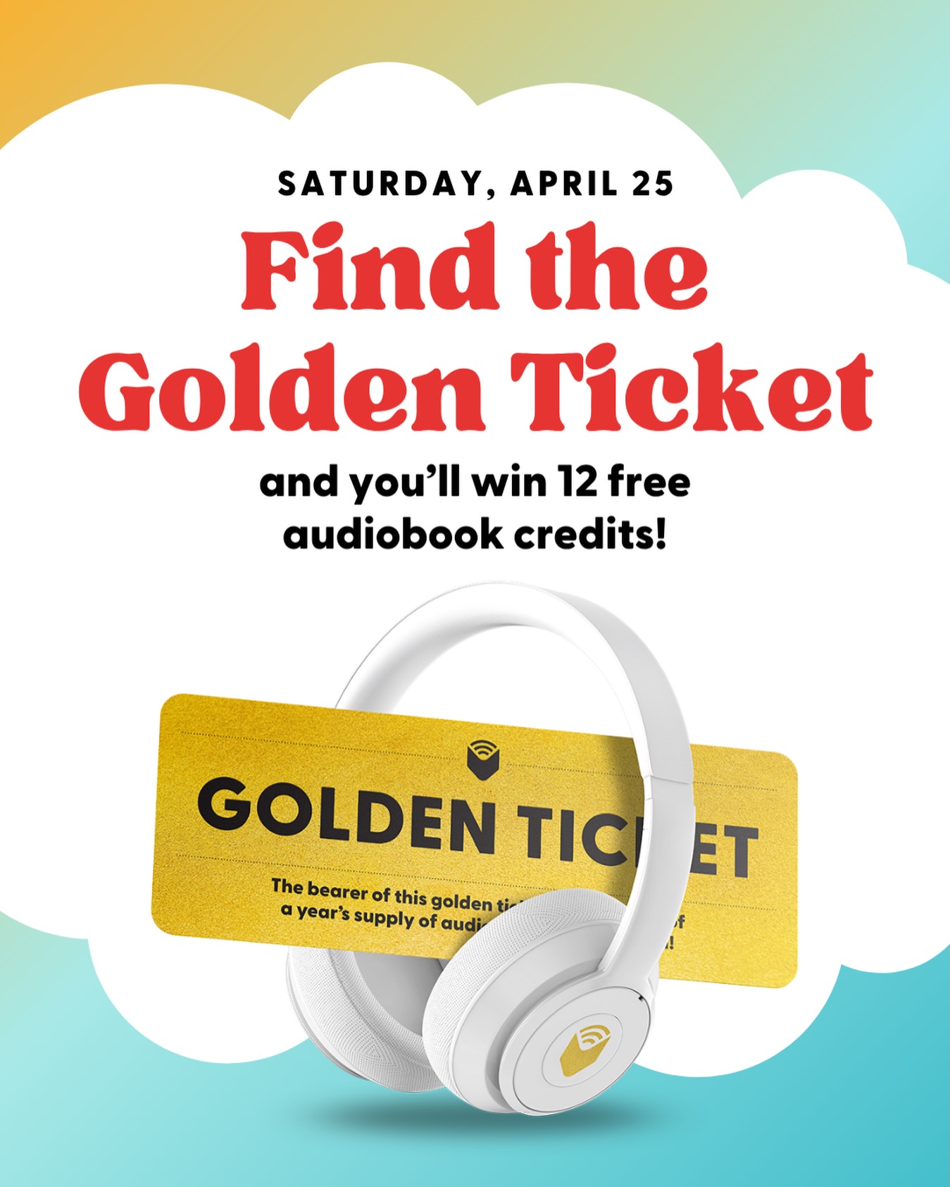 Search for the golden ticket at Staunton Books & Tea tomorrow! #goldenticket #goldenticketgiveaway #librofm #stauntonva #downtownstaunton