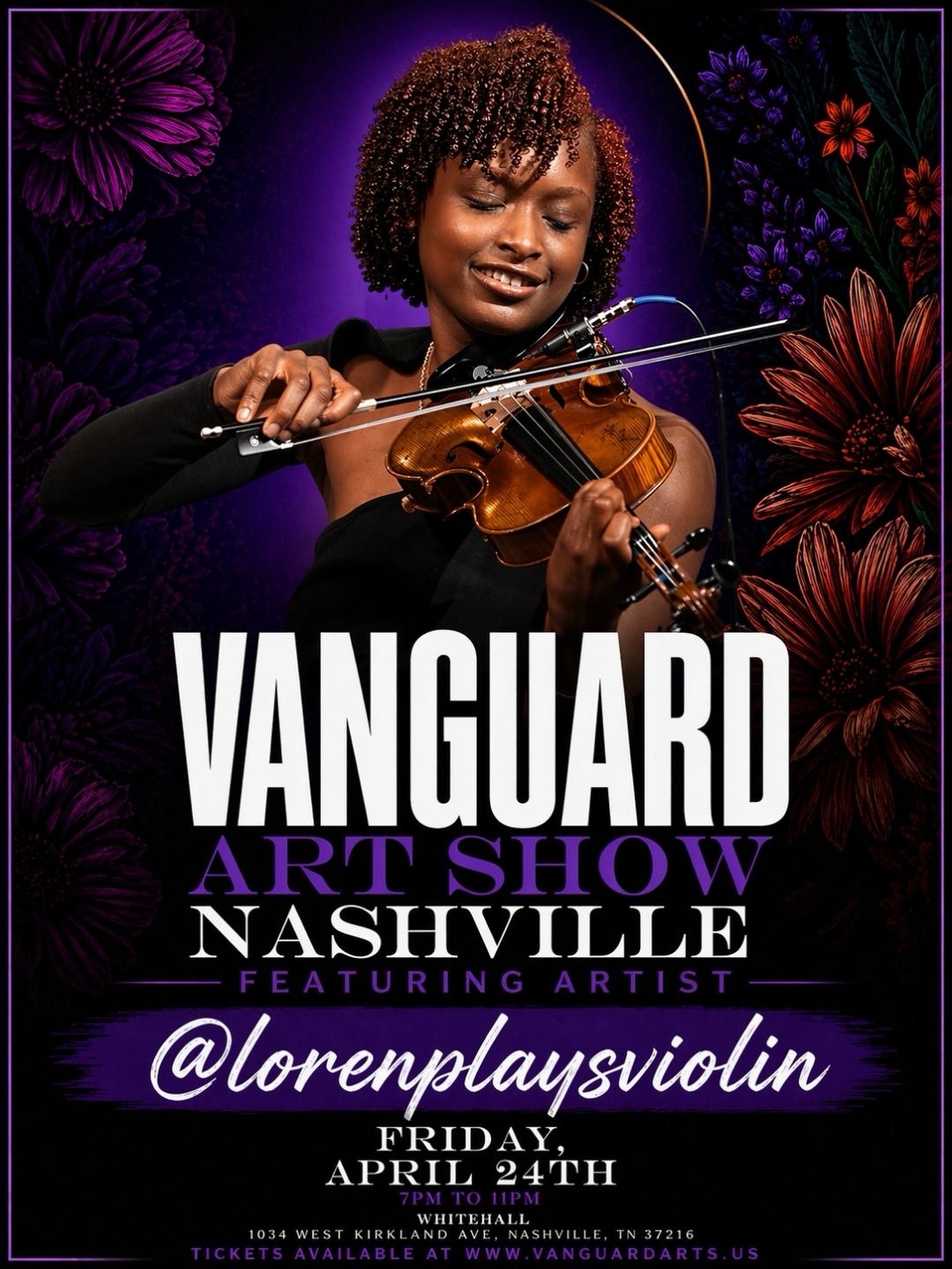 We OUTSIDE TOMORROWWW ✨🎨🖌️✨ with @vanguardarts.us performing around 8pm 🔥
@whitehallnashville in east nashville
#nashville #violinist #lorenplaysviolin