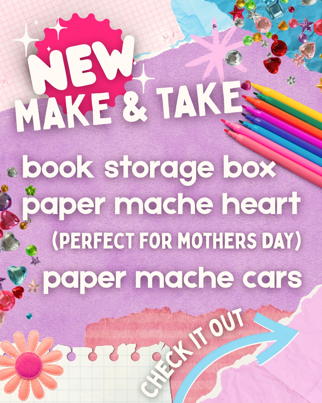 ✨NEW✨ Make&Take! 💖💫 We always keep our craft options fresh. Check out our latest additions to our Make&Take studio menu.
What are you waiting for? Stop by and craft with us :) #craftygirls #craftstudio #bethesdamd