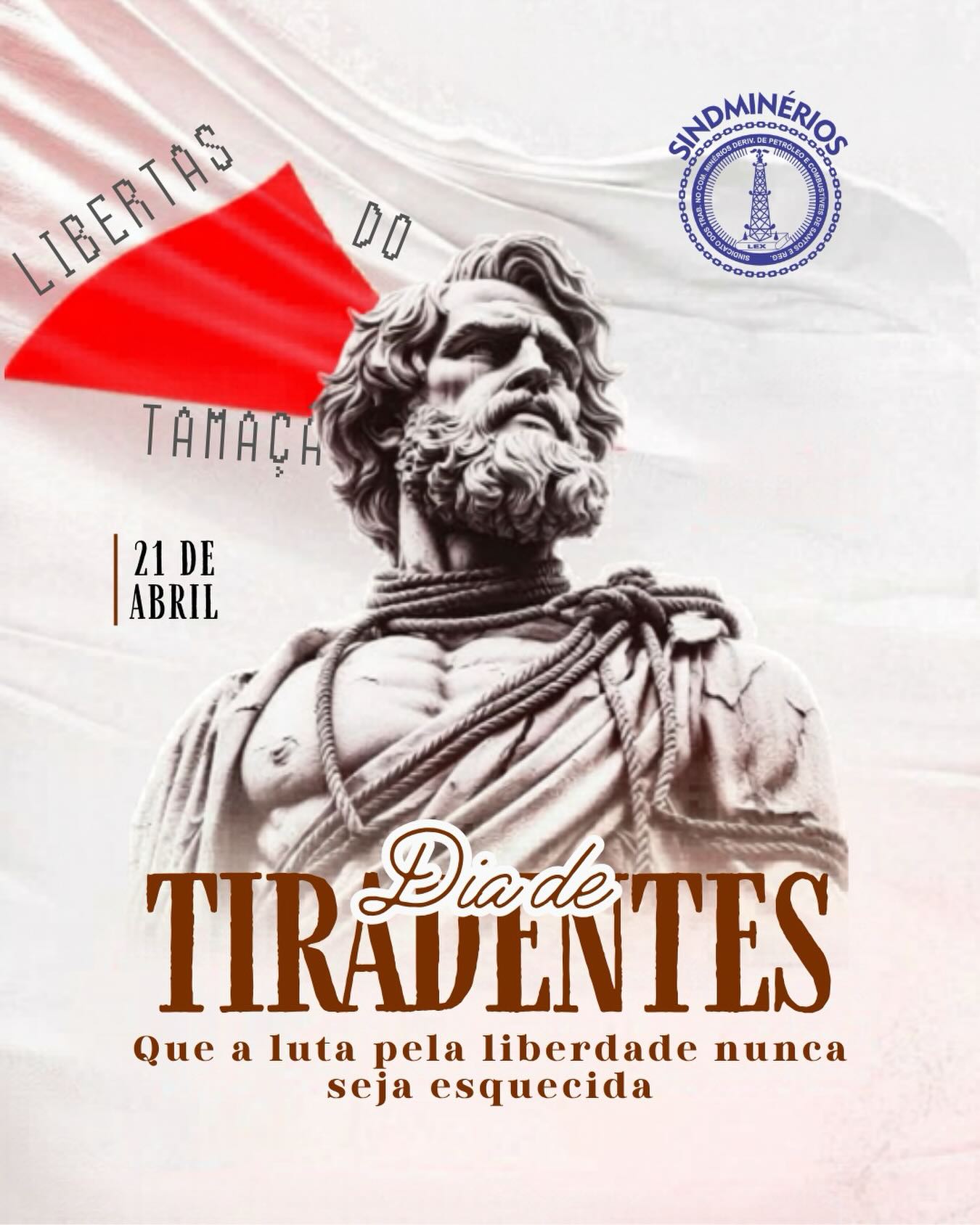 21 de abril 🇧🇷
Hoje celebramos o Dia de Tiradentes, uma data que nos convida a lembrar a coragem e o ideal de liberdade de Joaquim José da Silva Xavier.
Mais do que um marco histórico, é um momento de reflexão sobre os valores que constroem uma sociedade comprometida com o bem comum.
Que o exemplo de luta e resistência siga inspirando nossas atitudes no presente e no futuro.