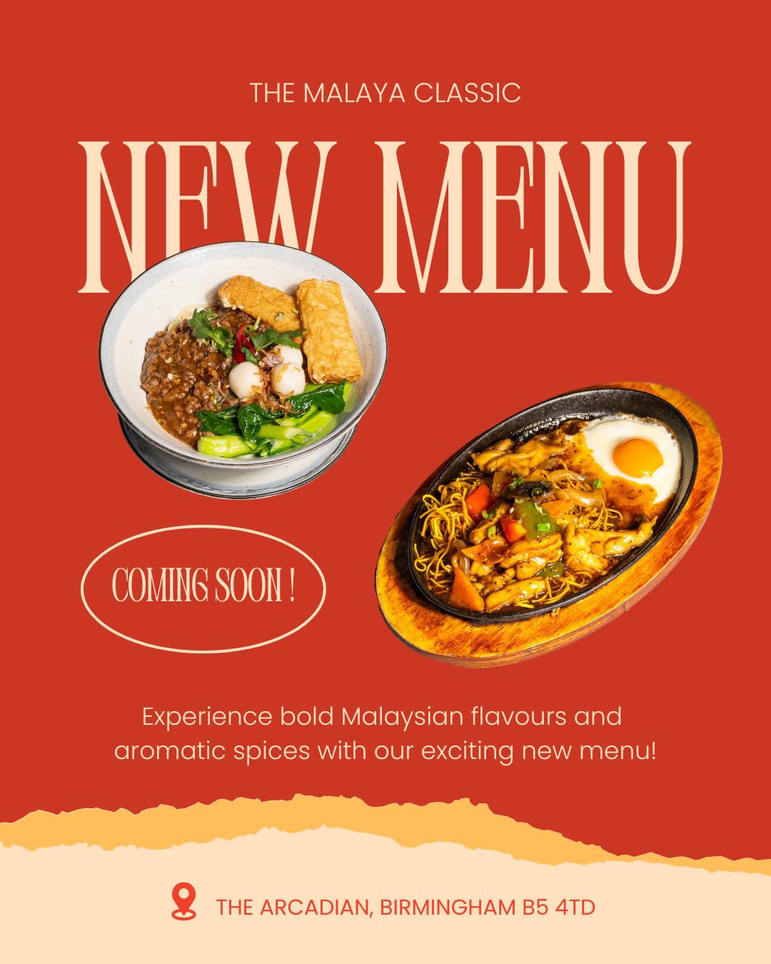Something bold is coming soon. 👀
Get ready for a new menu bursting with rich Malaysian flavours, aromatic spices, and 100% halal dishes designed to awaken your taste buds.
Bolder. Richer. More irresistible!
Coming soon.
Visit our website (link in bio) or call us at 01216224559 to book now.
📍The Malaya Classic, 1st Floor, The Arcadian, 70 Hurst St, Birmingham B5 4TD
.
.
.
#TheMalayaClassic #halalbirmingham #brumfoodie #birminghamfood #birminghamrestaurants