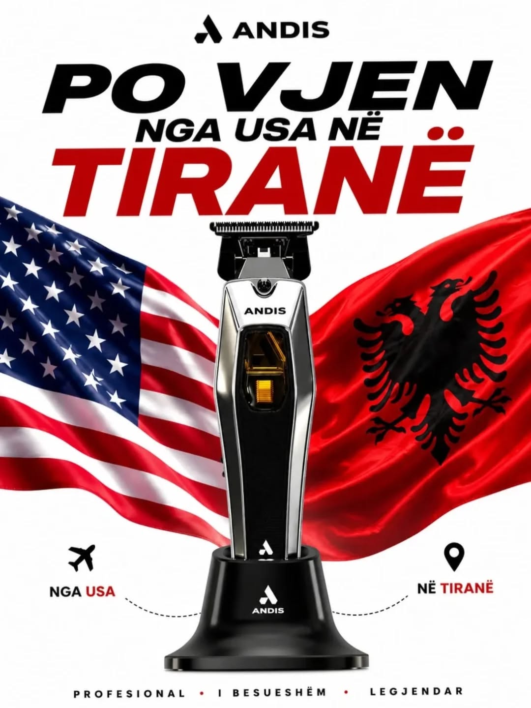 🇺🇸 ✈️ Andis po vjen nga USA në Tiranë!
Cilësi amerikane, performancë profesionale dhe stil për çdo berber.
Së shpejti tek BerberAlb.com — përgatitu për nivelin tjetër të prerjeve. 🔥💈
#Andis #USA #Tirane #BerberAlb #BarberShop BarberLife AndisClippers