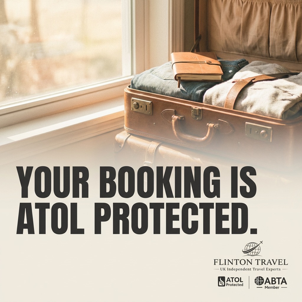 Your holiday should be worry-free from the very start. With Flinton Travel, every booking is fully ATOL protected, giving you total peace of mind. Let our experts handle the details while you look forward to the journey. Message us to start planning your next getaway.
#FlintonTravel #TravelWithConfidence #ATOLProtected #UKTravelExperts
