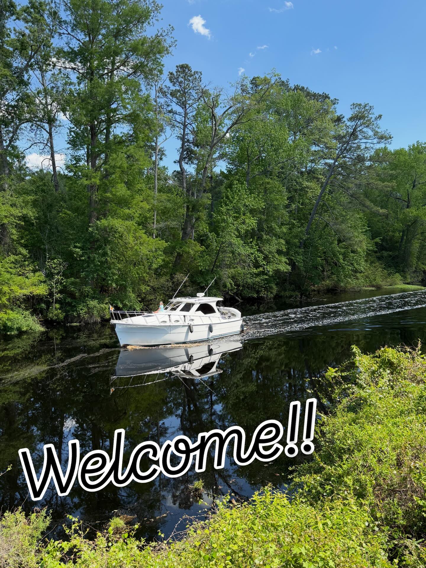 ⚓️🚤 Oh Happy Day! 💙💚! Best view ever…Dismal Swamp Canal is OPEN!! @ncstateparks @norfolkdistrict @dscwelcome @ncdotcom #dismalswamp #visitnc #boating #intracoastal
