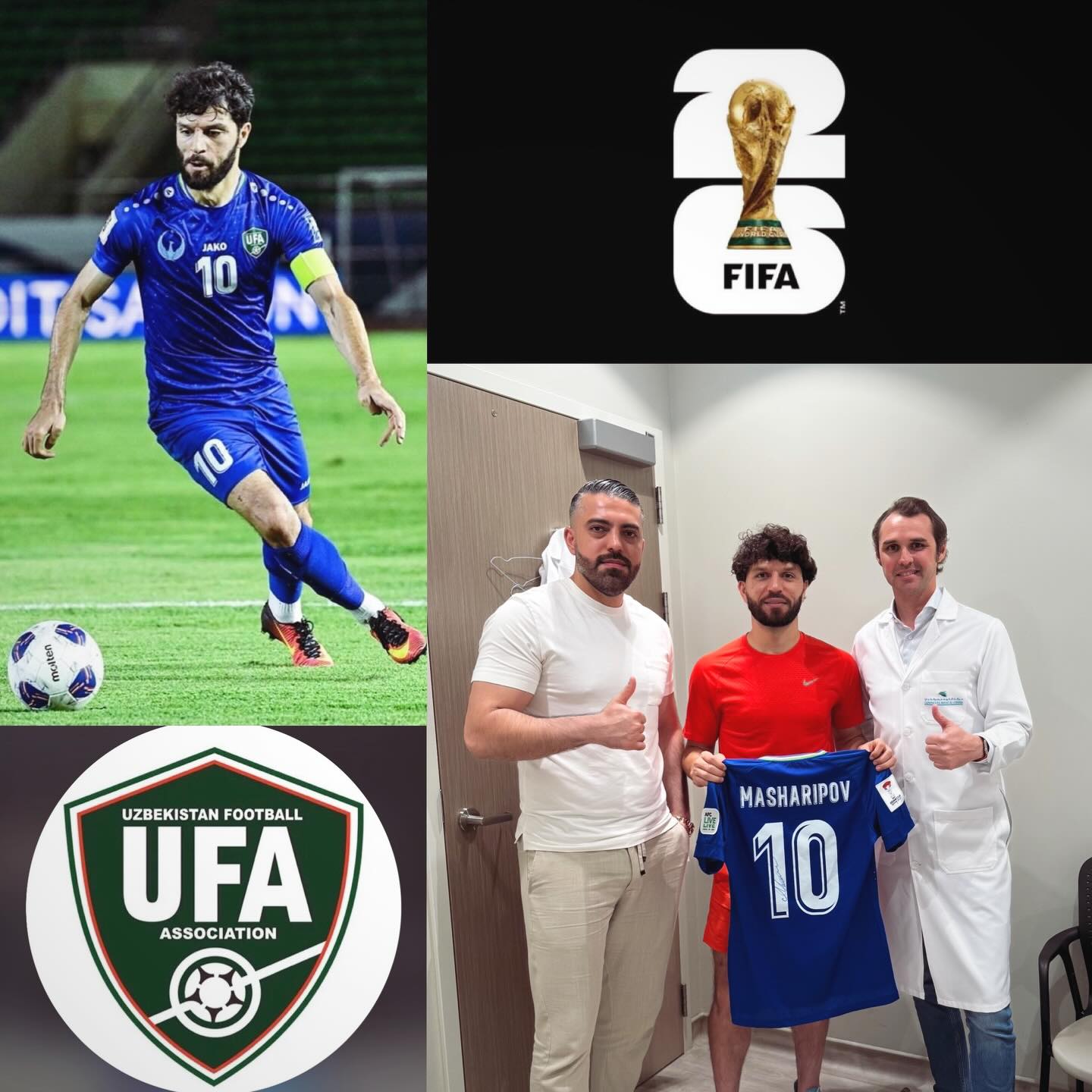 Truly impressed by the incredible work accomplished by @jaloliddin_mashariipov
After a serious knee injury, being fit to compete at the highest level only 4 months post-op is the result of an outstanding mindset, exceptional discipline, and relentless daily hard work.
We wish him, the entire Uzbekistan national football team @uzbekistanfa and @fabiocannavaroofficial great success for the final stage of the @fifaworldcup
Proud to have been part of this journey. @hamid.merikh Thx for your trust 💪💪