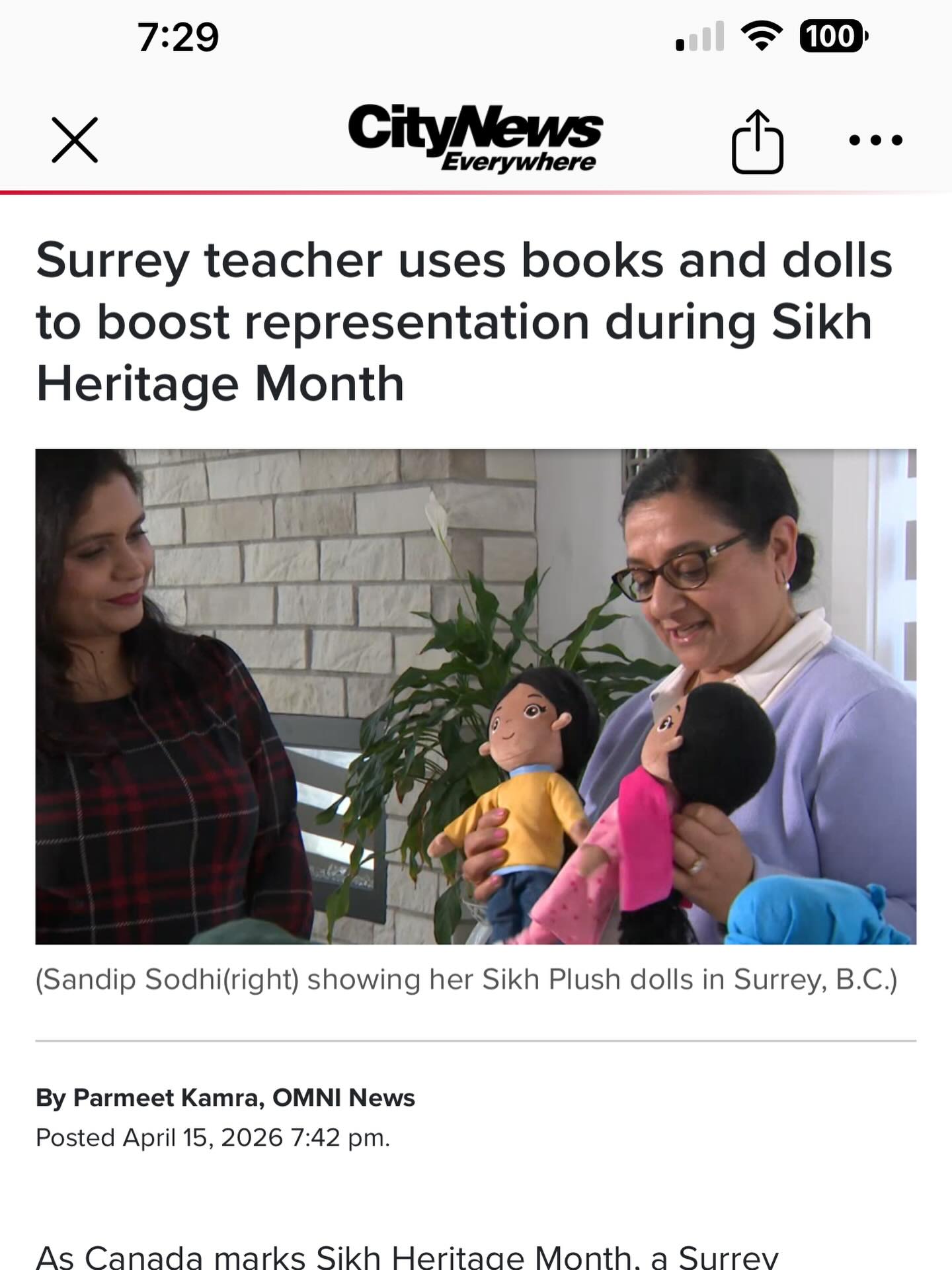 I'm sharing the story of Niraali Creation’s dolls and Sikhlens’ books that highlight the importance of representation and self-identity in my City News.