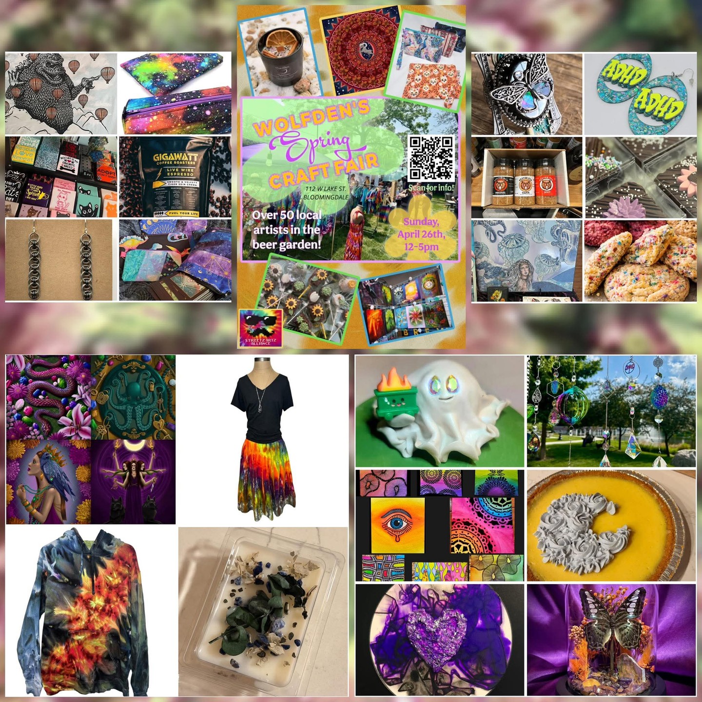 Come sip & shop with us in Bloomingdale today!
Wolfden Brewing teams up with the Streetz Artz Alliance to bring an incredible lineup of over 40 artists and makers to the brewery from 12pm to 5pm. With multiple nearby parking lots available, it’s easy to stop in, stay awhile, and enjoy the day.
Spend your afternoon exploring a vibrant mix of local artists, handmade goods, tarot readings, and unique finds while enjoying Wolfden’s wide selection of craft beers. This is a relaxed, outdoor spring market designed for discovering something new, supporting small businesses, and enjoying Spring.
Where: Wolfden Brewing, 112 W Lake St, Bloomingdale, IL
When: Sunday, April 26, 26 - 12-5pm
