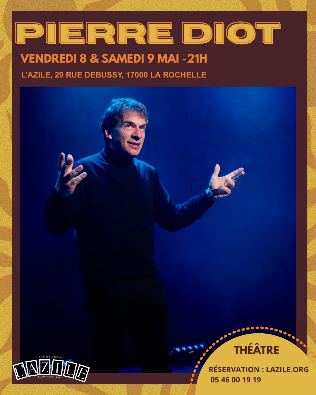 🎭✨ En 2034, Pierre Diot passe un entretien… devant une IA 🤖
Objectif : décrocher un job de “divertisseur”. Rien que ça.
💥 Résultat ?
Un seul en scène explosif où il incarne une dizaine de personnages, entre satire, absurdité et émotions.
Un spectacle qui fait rire… mais pas que.
👉 Pendant 1h15, vous allez :
😂 rire (beaucoup)
🤯 réfléchir (un peu quand même)
🎭 rencontrer des personnages complètement barrés
📅 8 & 9 mai à 21h
📍 L’Azile Théâtre & Concerts
🎟️ Réservez vite - https://www.lazile.org/pierrediot
#Humour #OneManShow #LaRochelle #SortirALaRochelle #Theatre #Spectacle #Rire #PierreDiot #Lazile
25 s