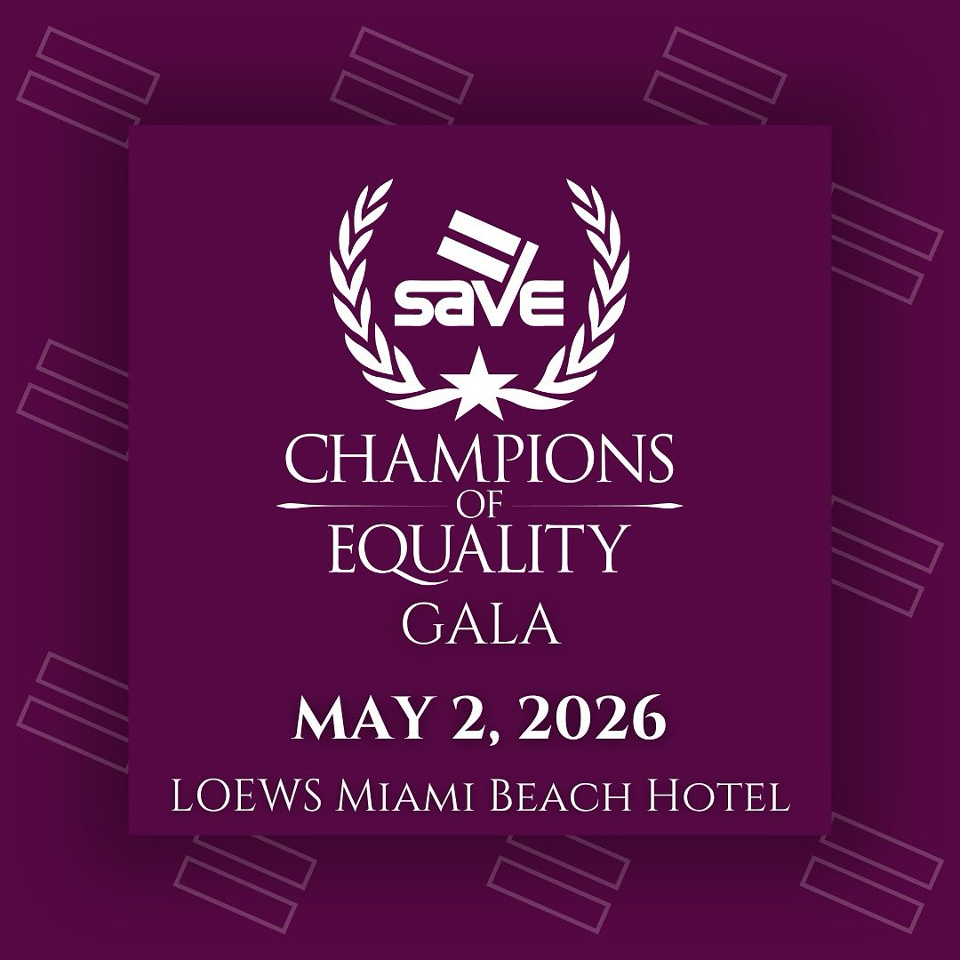 Join us on Saturday, May 2 at the Loews Miami Beach for SAVE’s Champions of Equality Gala, one of our most important nights for LGBTQ equality in South Florida.
We are proud to honor our 2026 Champions: Joe Falk, a civic leader; Carol Coombes, a community advocate; Nicole Henry, a performer and ally; and Bilzin Sumberg, a corporate leader in the community.
Last year sold out, and this year is shaping up to be even bigger.
This is the night where so many of the people driving advocacy work in South Florida come together in one space to celebrate.
Get your tickets at the link in our bio.